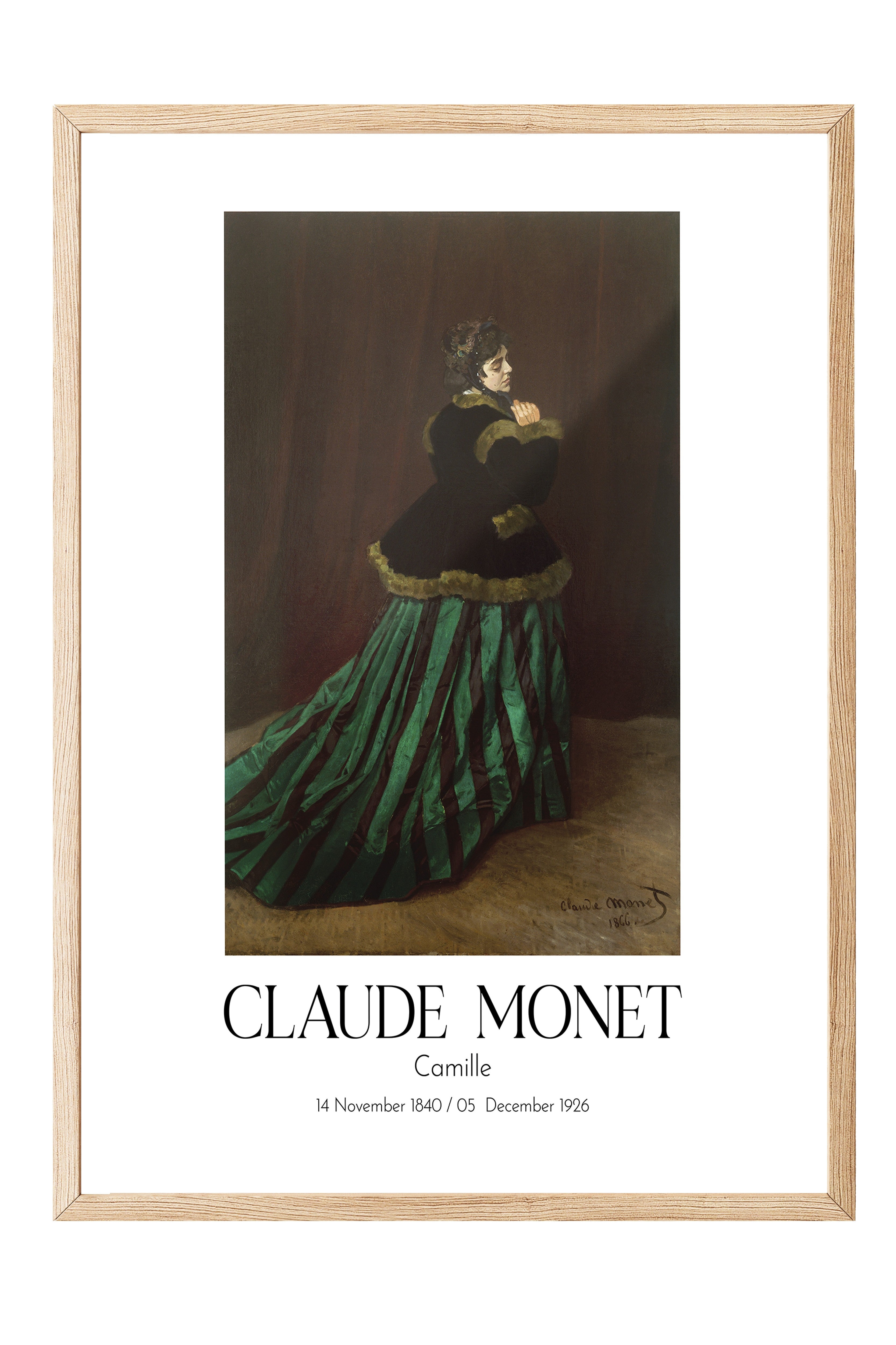 Claude Monet - Camille, Ahşap Çerçeveli Tablo, Sanat Serisi NO:110306