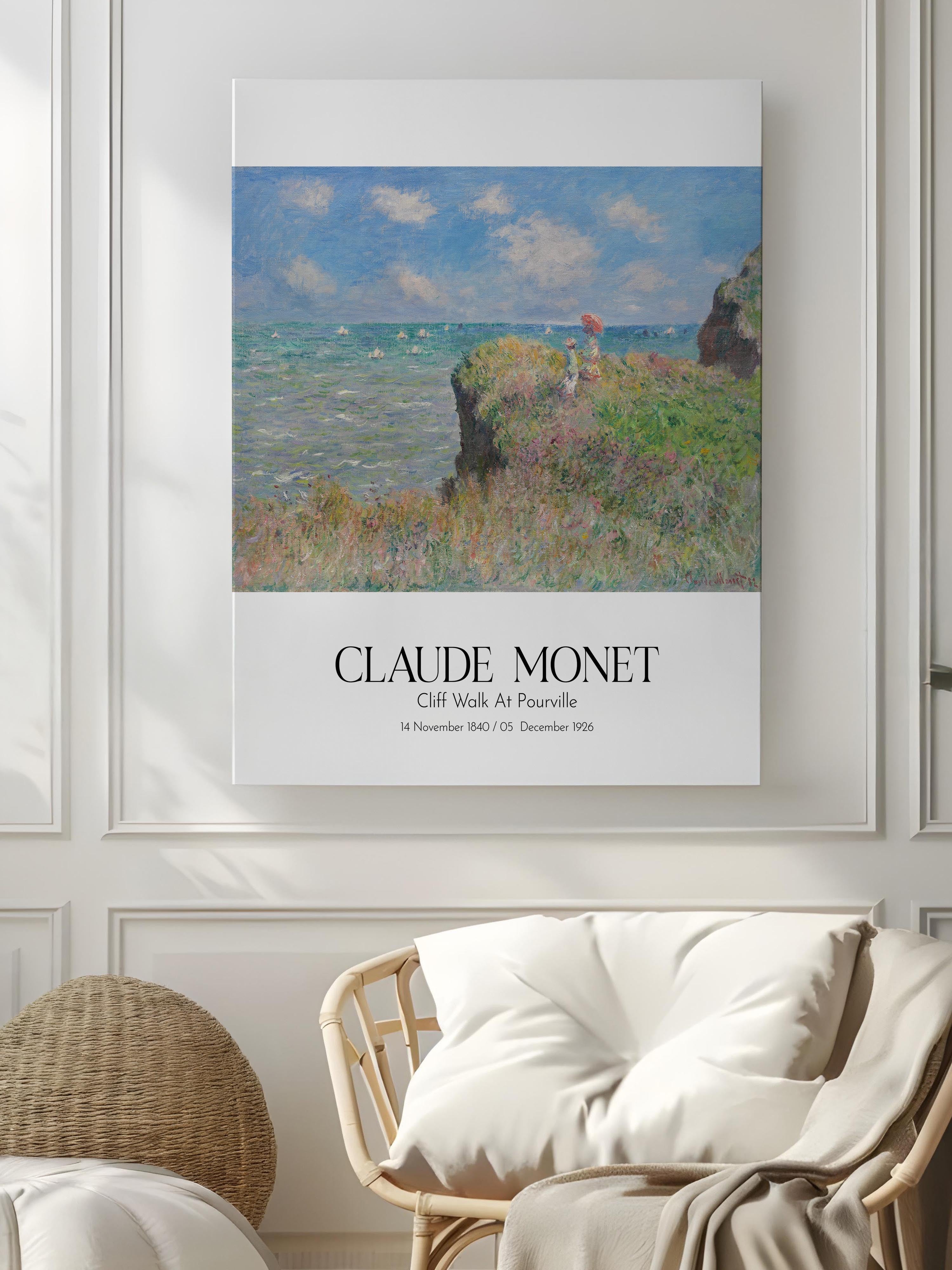 Claude Monet - Cliff Walk At Pourville, Kanvas Tablo, Sanat Serisi NO:110307