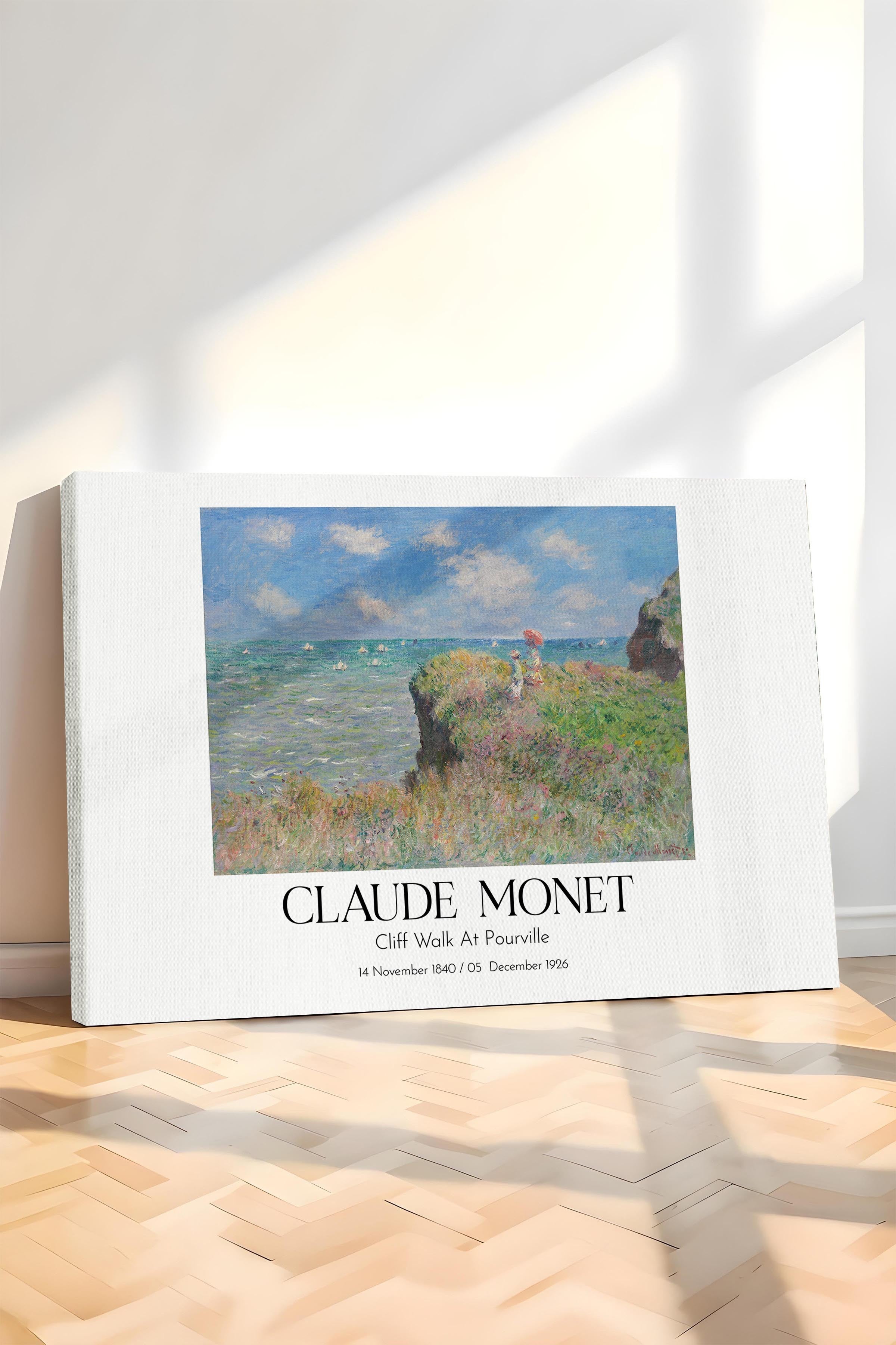 Claude Monet - Cliff Walk At Pourville, Kanvas Tablo, Sanat Serisi NO:110333