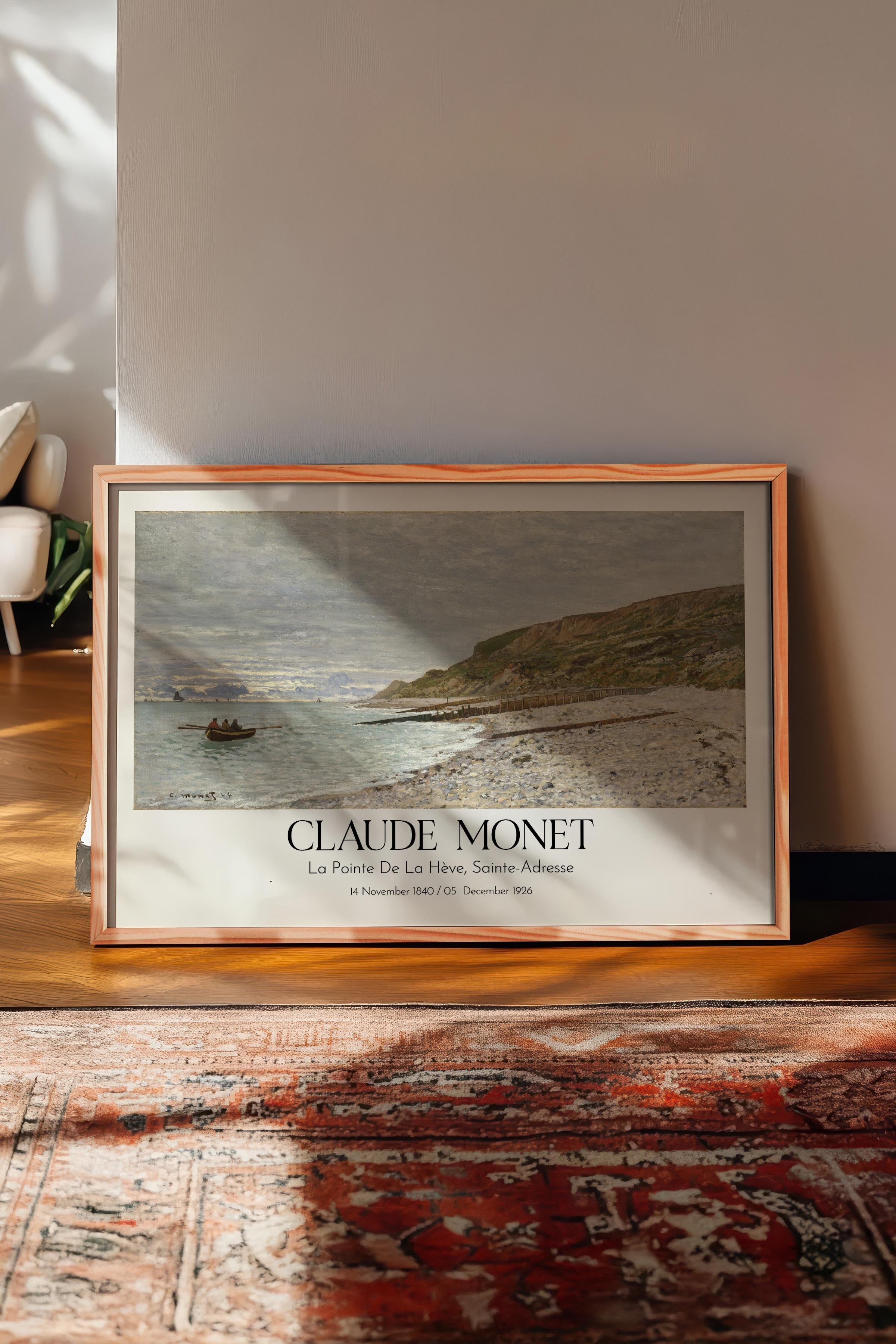Claude Monet - La Pointe De La Hève, Sainte-Adresse, Ahşap Çerçeveli Tablo, Sanat Serisi NO:110318