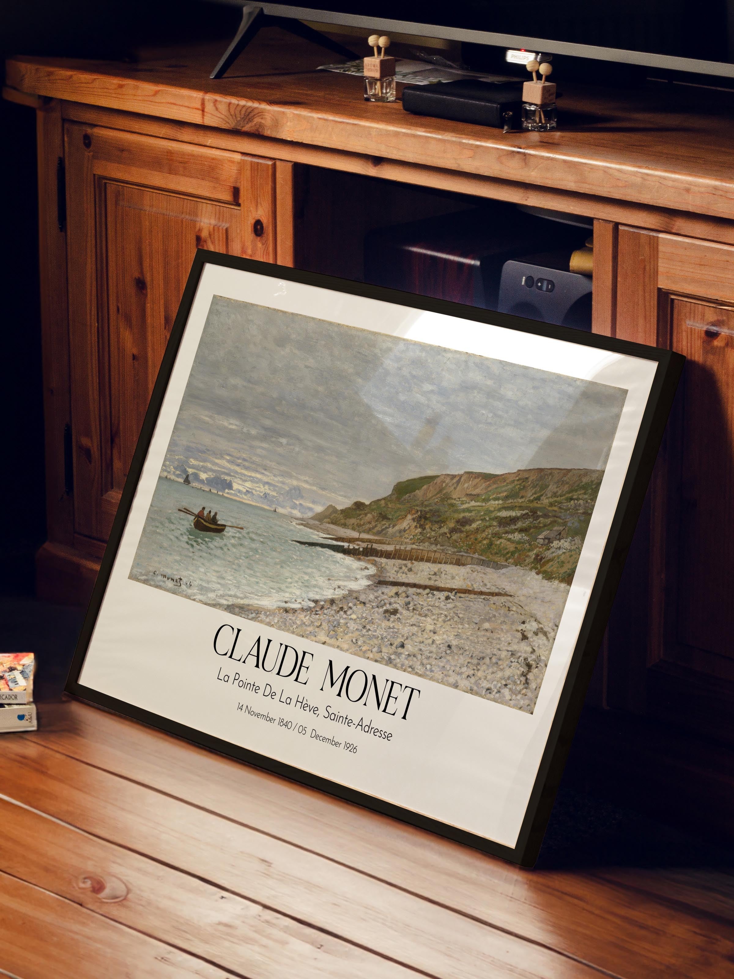 Claude Monet - La Pointe De La Hève, Sainte-Adresse, Siyah Çerçeveli Tablo, Sanat Serisi NO:110318
