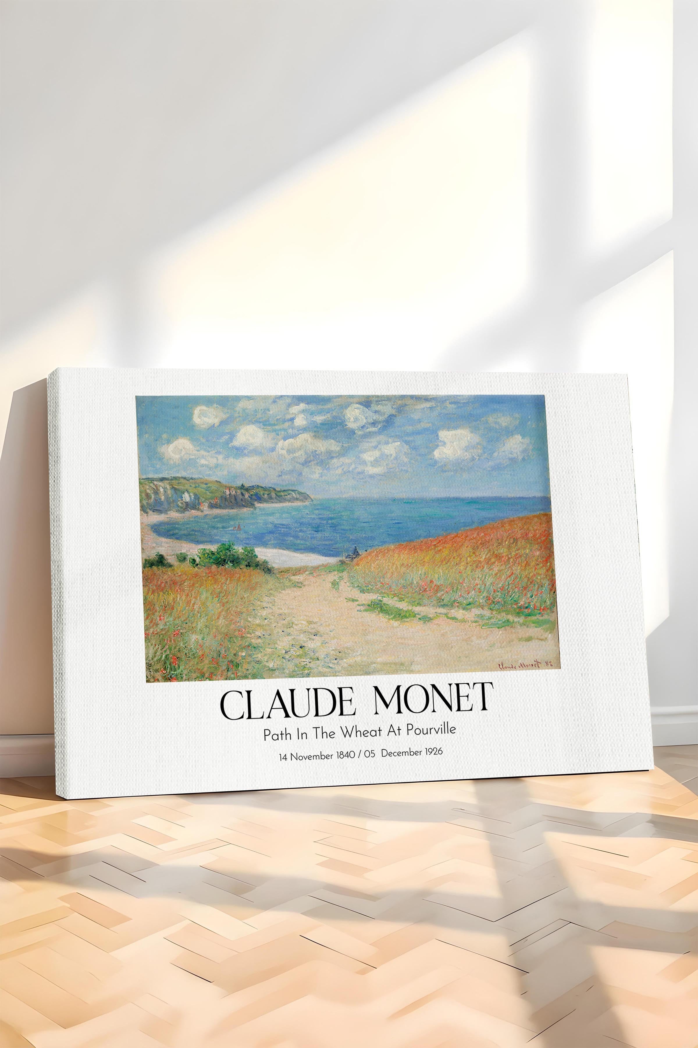 Claude Monet - Path In The Wheat At Pourville, Kanvas Tablo, Sanat Serisi NO:110319