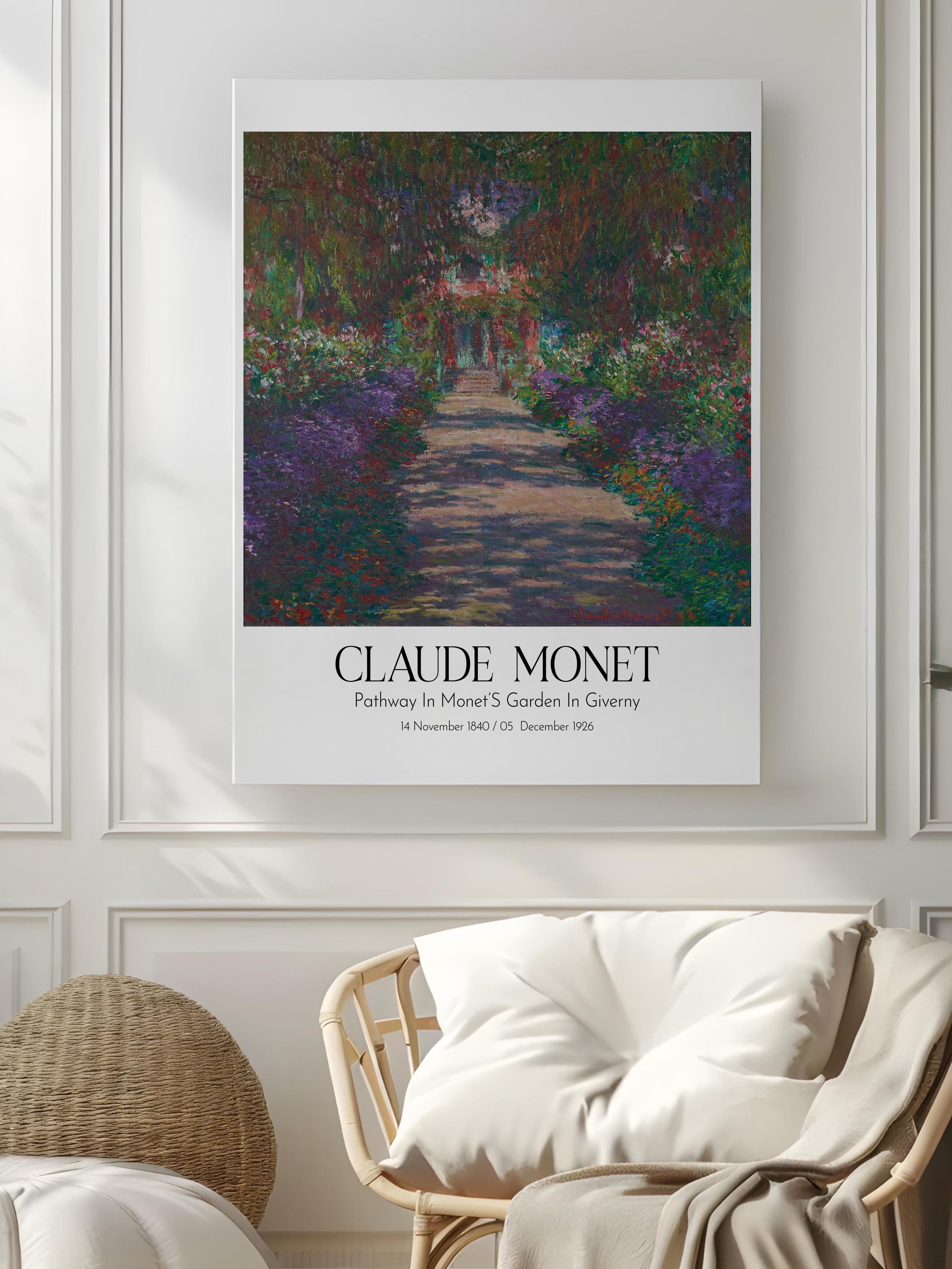 Claude Monet - Pathway In Monet'S Garden In Giverny, Kanvas Tablo, Sanat Serisi NO:110300
