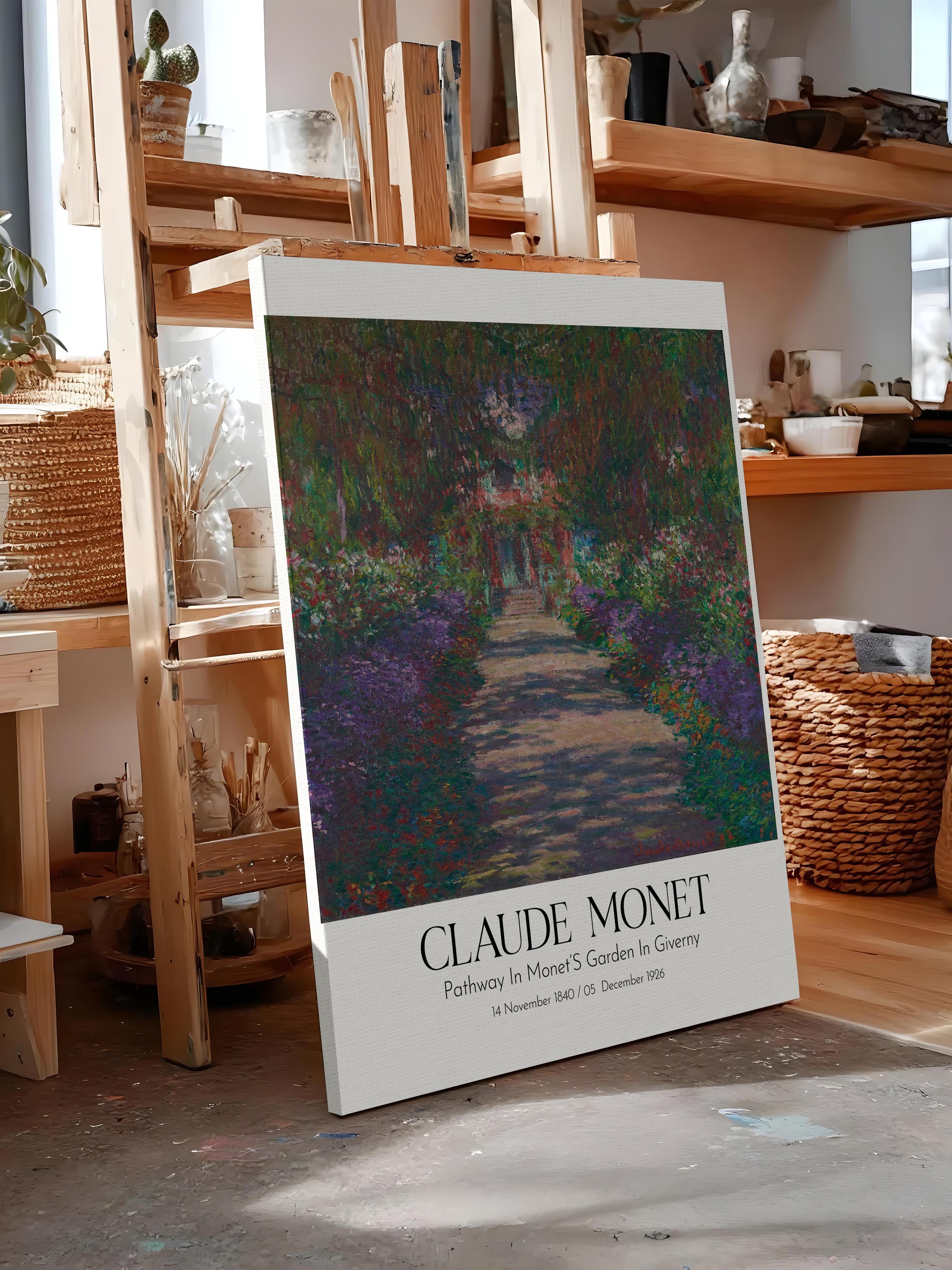 Claude Monet - Pathway In Monet'S Garden In Giverny, Kanvas Tablo, Sanat Serisi NO:110300