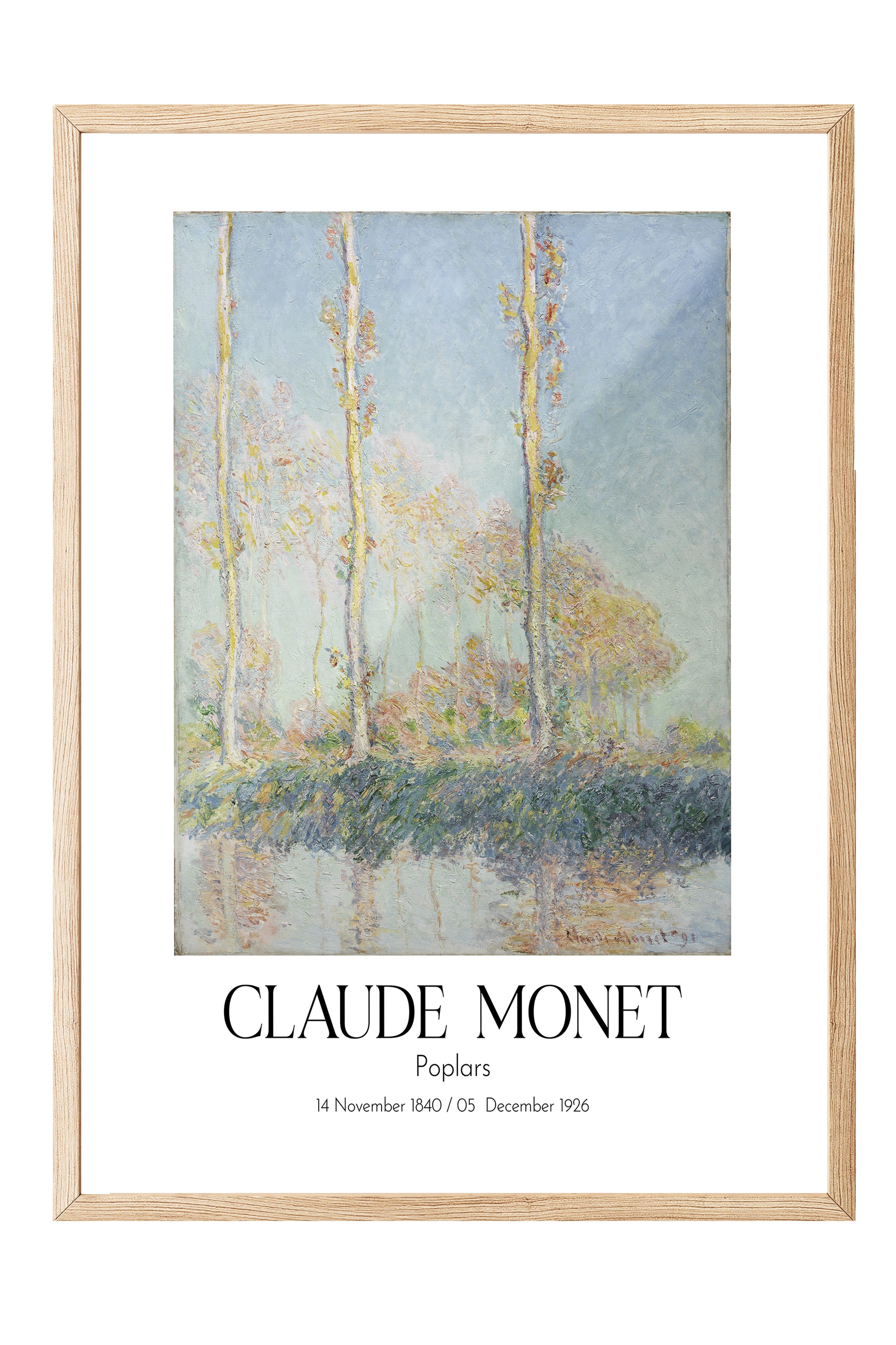 Claude Monet - Poplars, Ahşap Çerçeveli Tablo, Sanat Serisi NO:110301