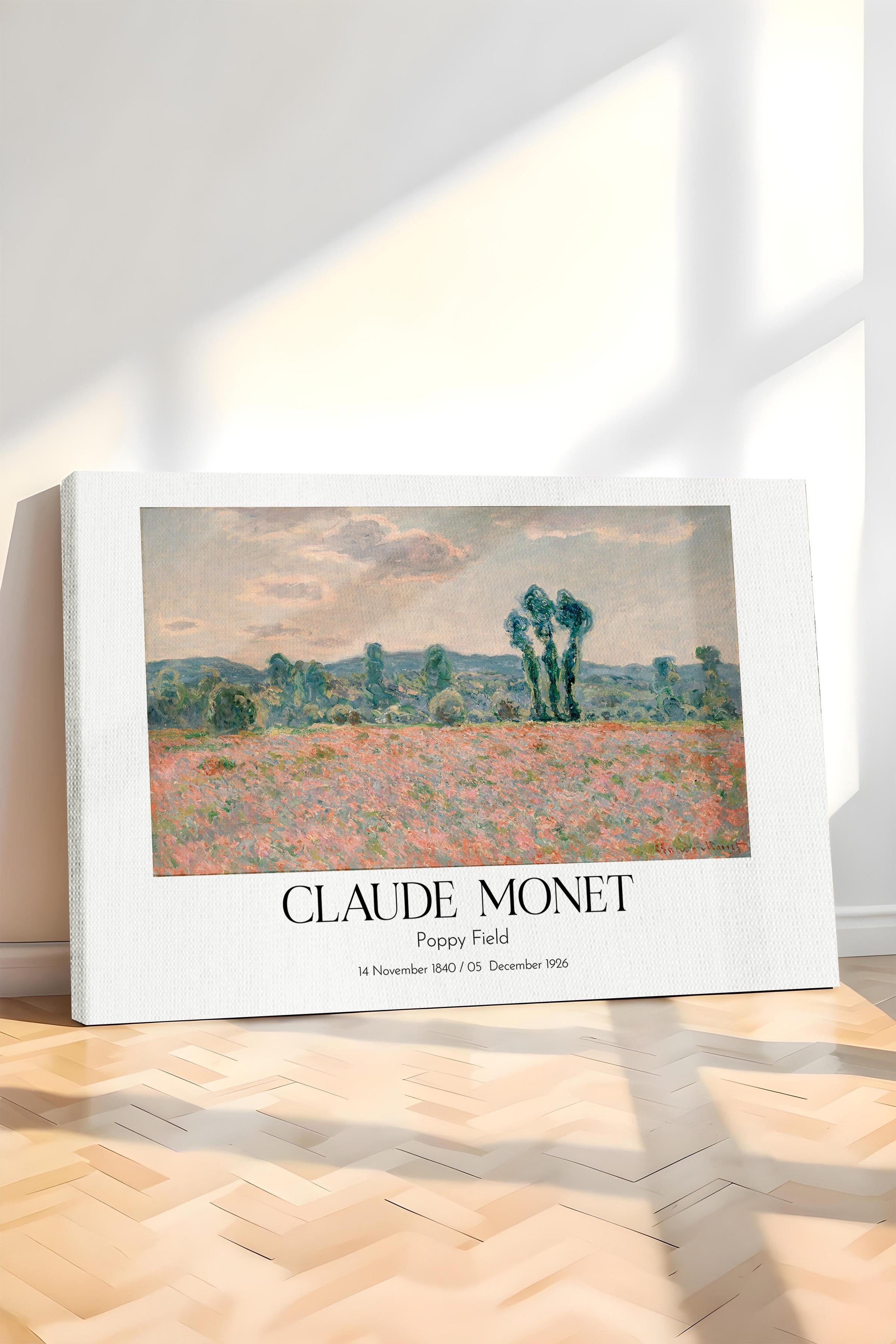 Claude Monet - Poppy Field, Kanvas Tablo, Sanat Serisi NO:110320