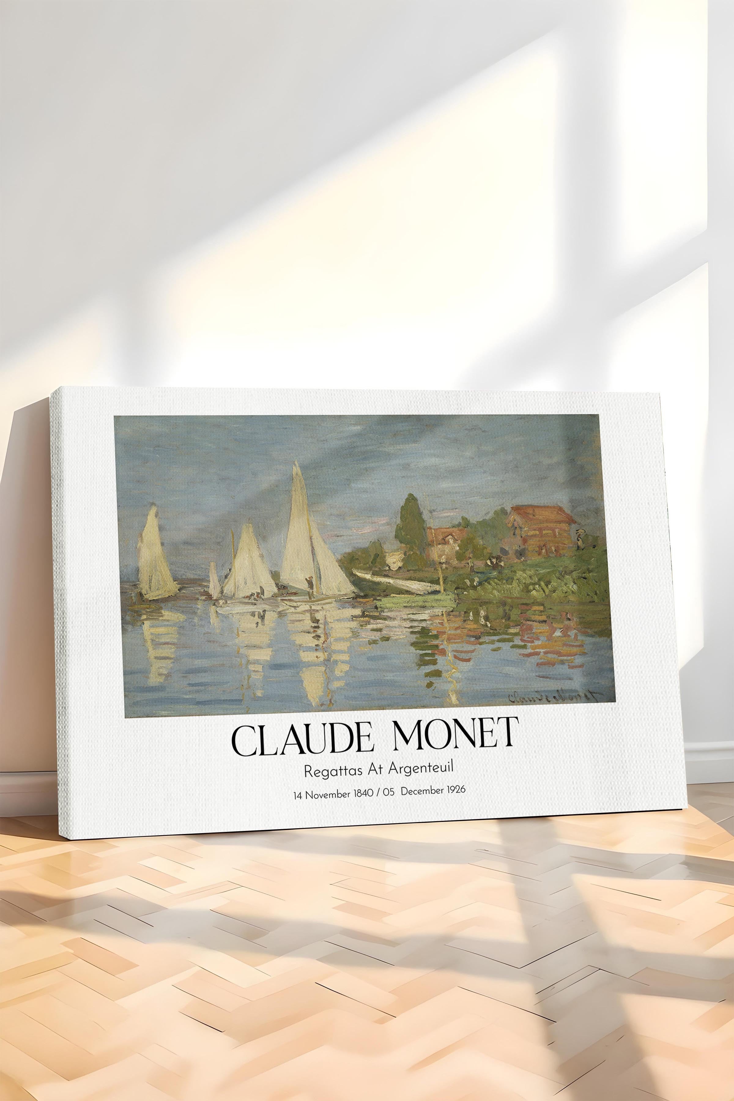 Claude Monet - Regattas At Argenteuil, Kanvas Tablo, Sanat Serisi NO:110322