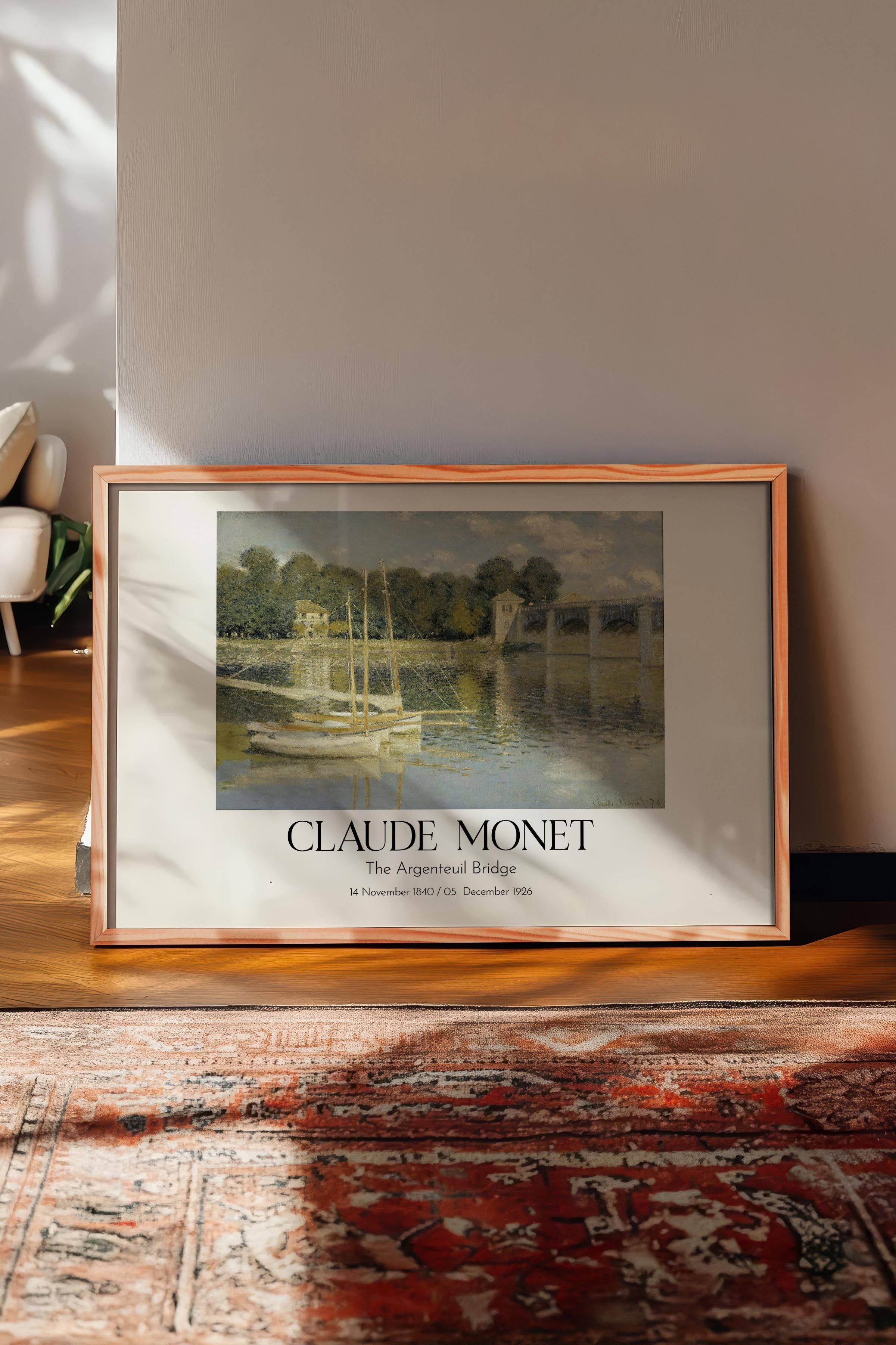 Claude Monet - The Argenteuil Bridge, Ahşap Çerçeveli Tablo, Sanat Serisi NO:110325