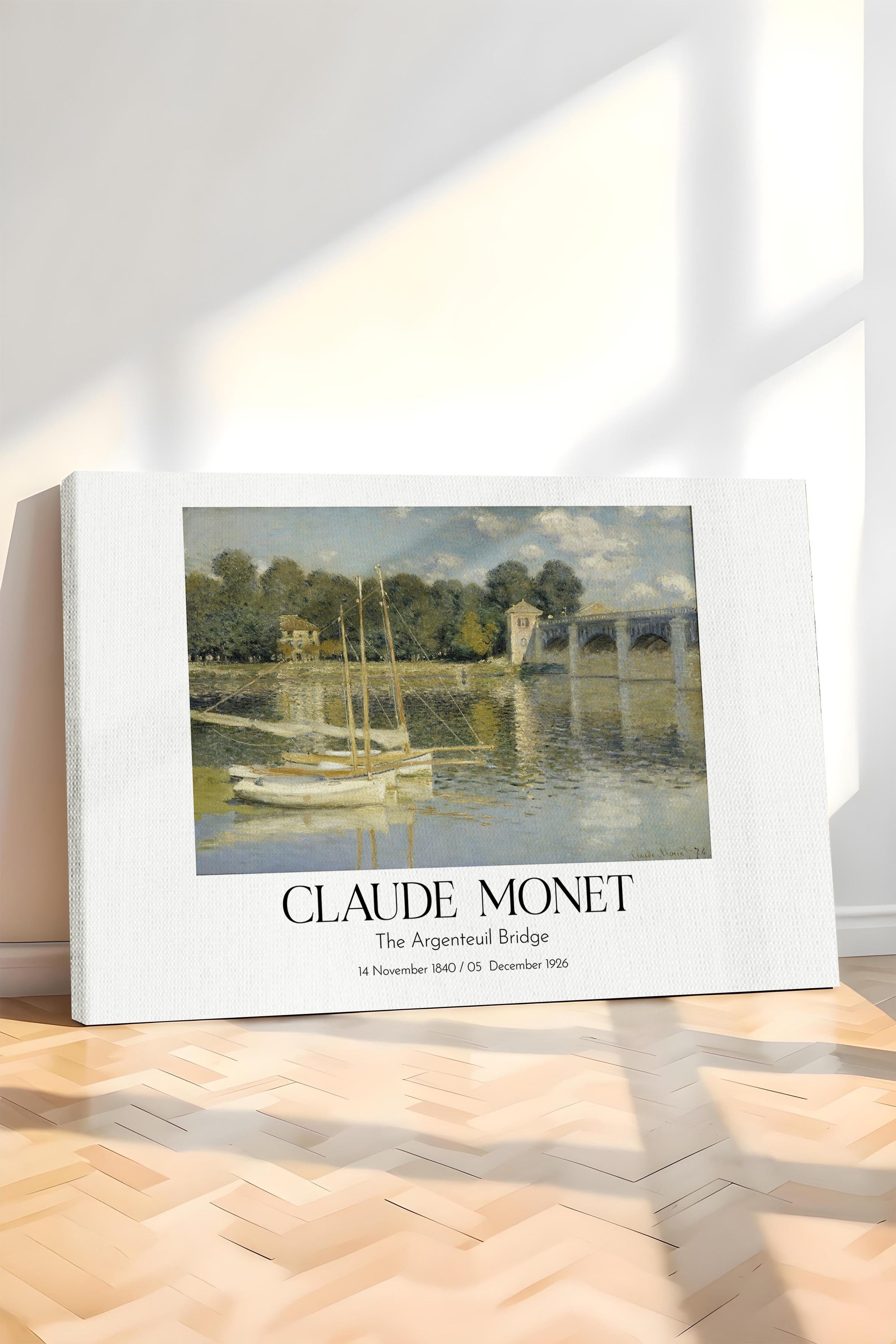 Claude Monet - The Argenteuil Bridge, Kanvas Tablo, Sanat Serisi NO:110325