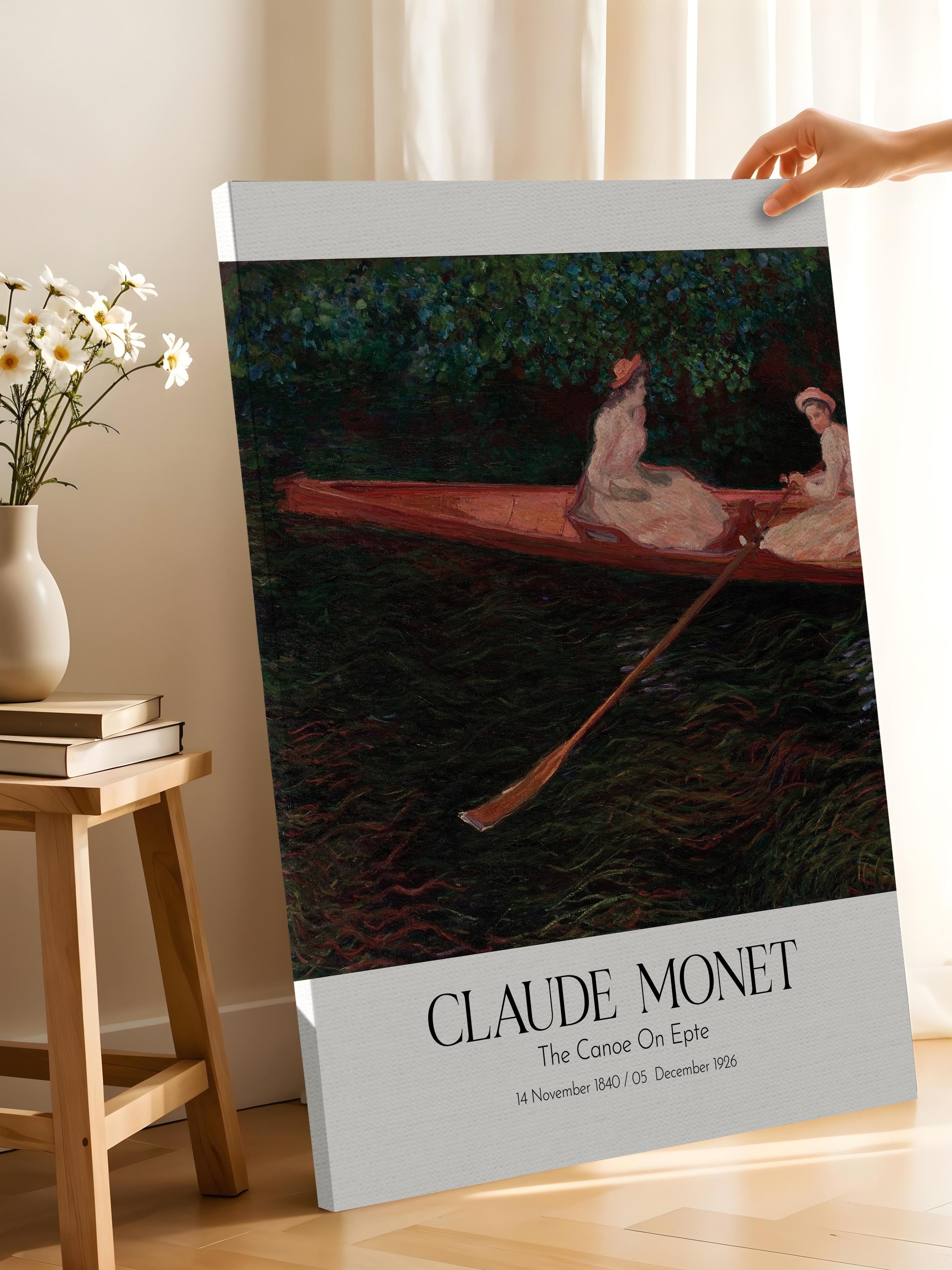 Claude Monet - The Canoe On Epte, Kanvas Tablo, Sanat Serisi NO:110303