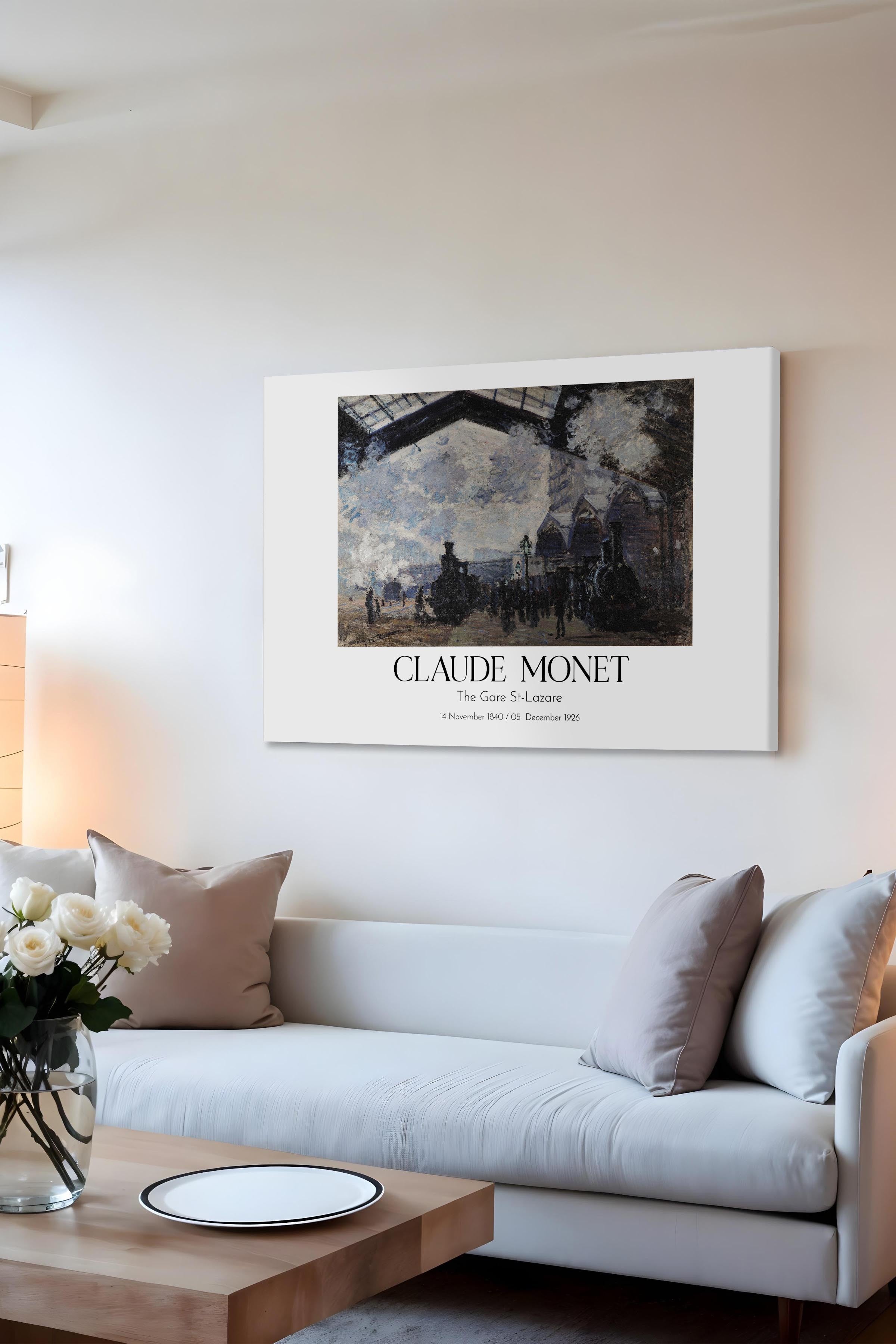 Claude Monet - The Gare St-Lazare, Kanvas Tablo, Sanat Serisi NO:110328