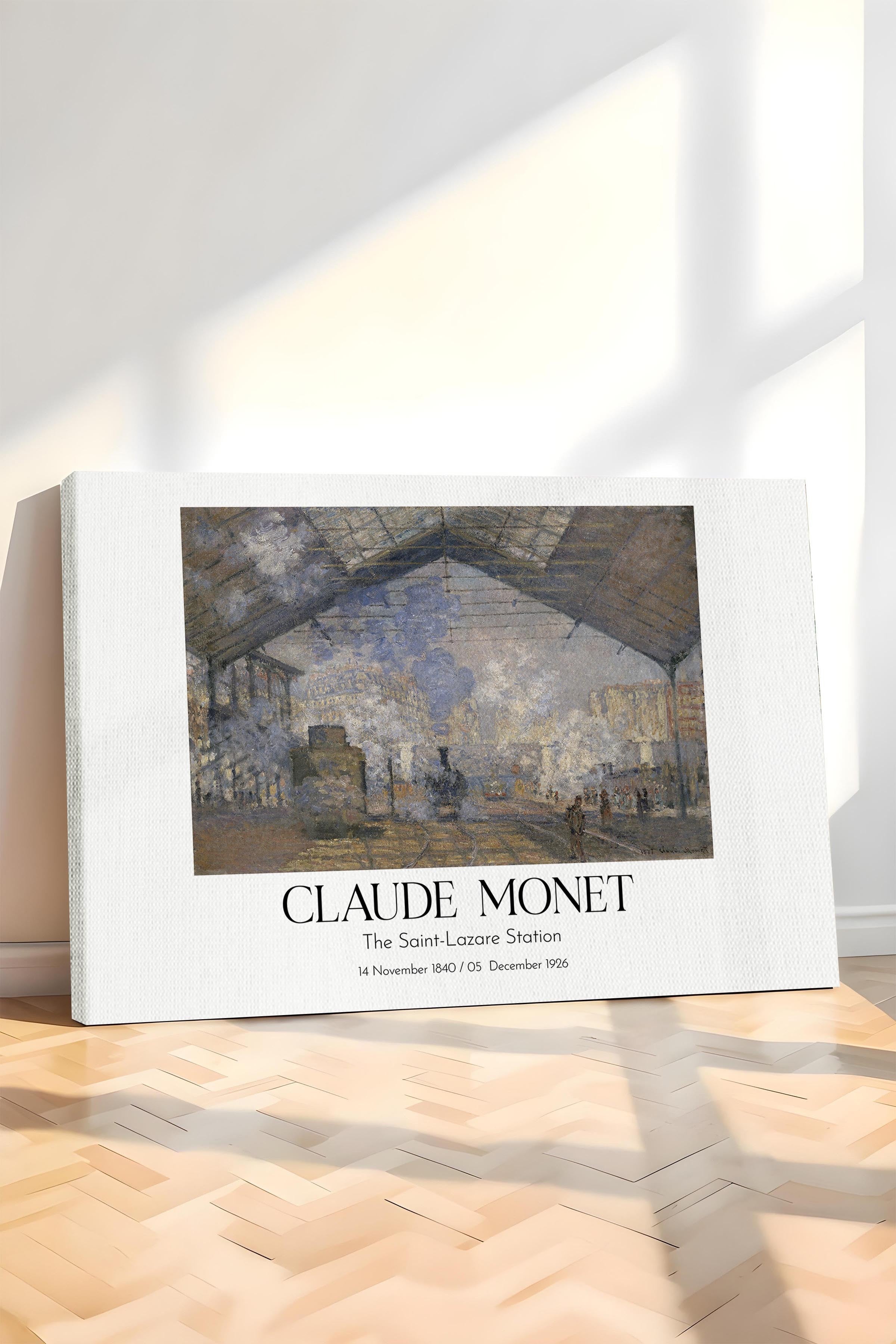 Claude Monet - The Saint-Lazare Station, Kanvas Tablo, Sanat Serisi NO:110332