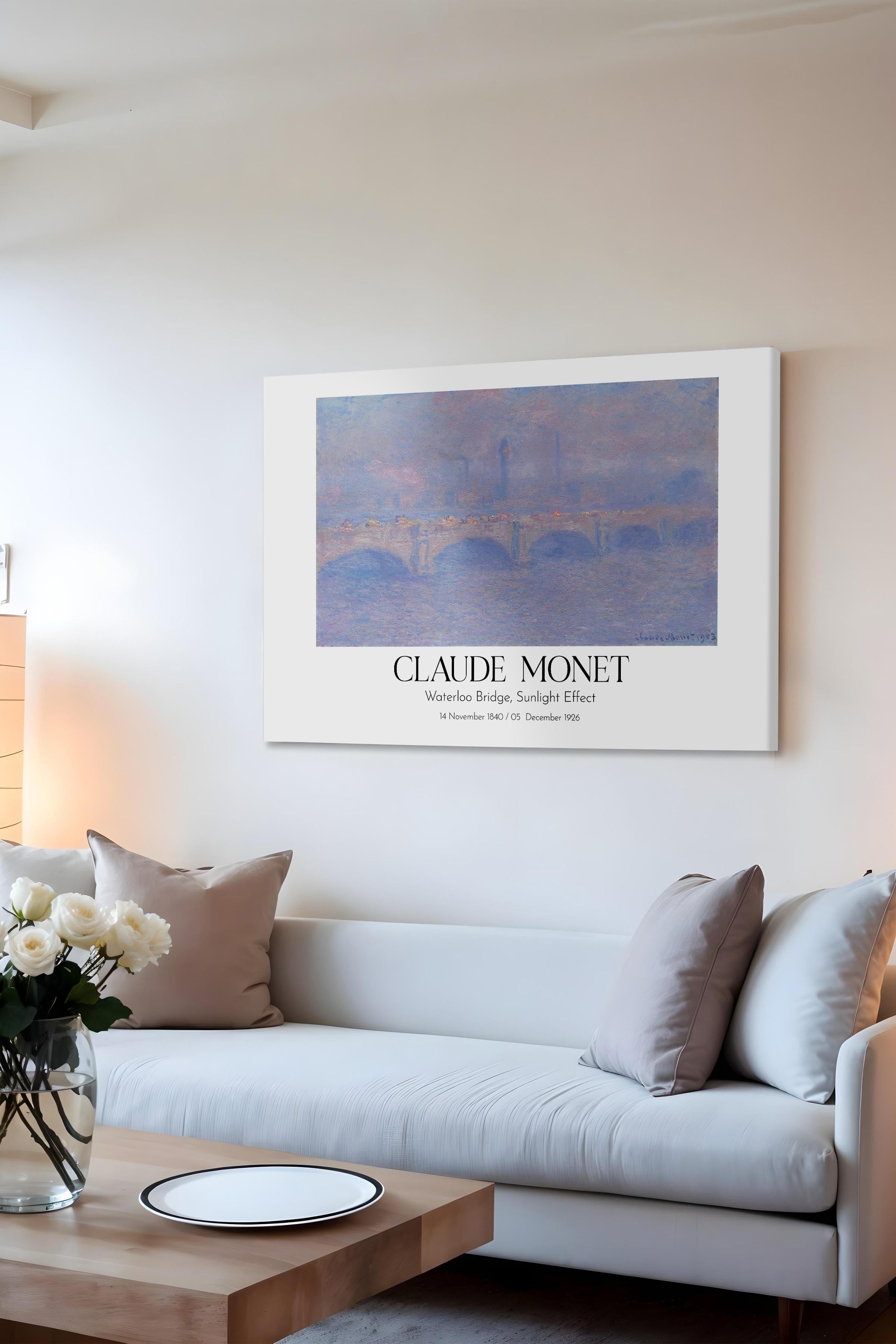 Claude Monet - Waterloo Bridge, Sunlight Effect, Kanvas Tablo, Sanat Serisi NO:110315