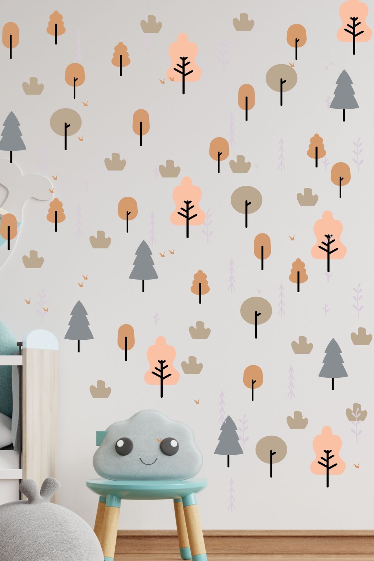 Çocuk Bebek Odası Sticker Seti, Boho Desenler, Duvar Dekoru, Çocuk ve Bebek Odası Duvar Stickerı