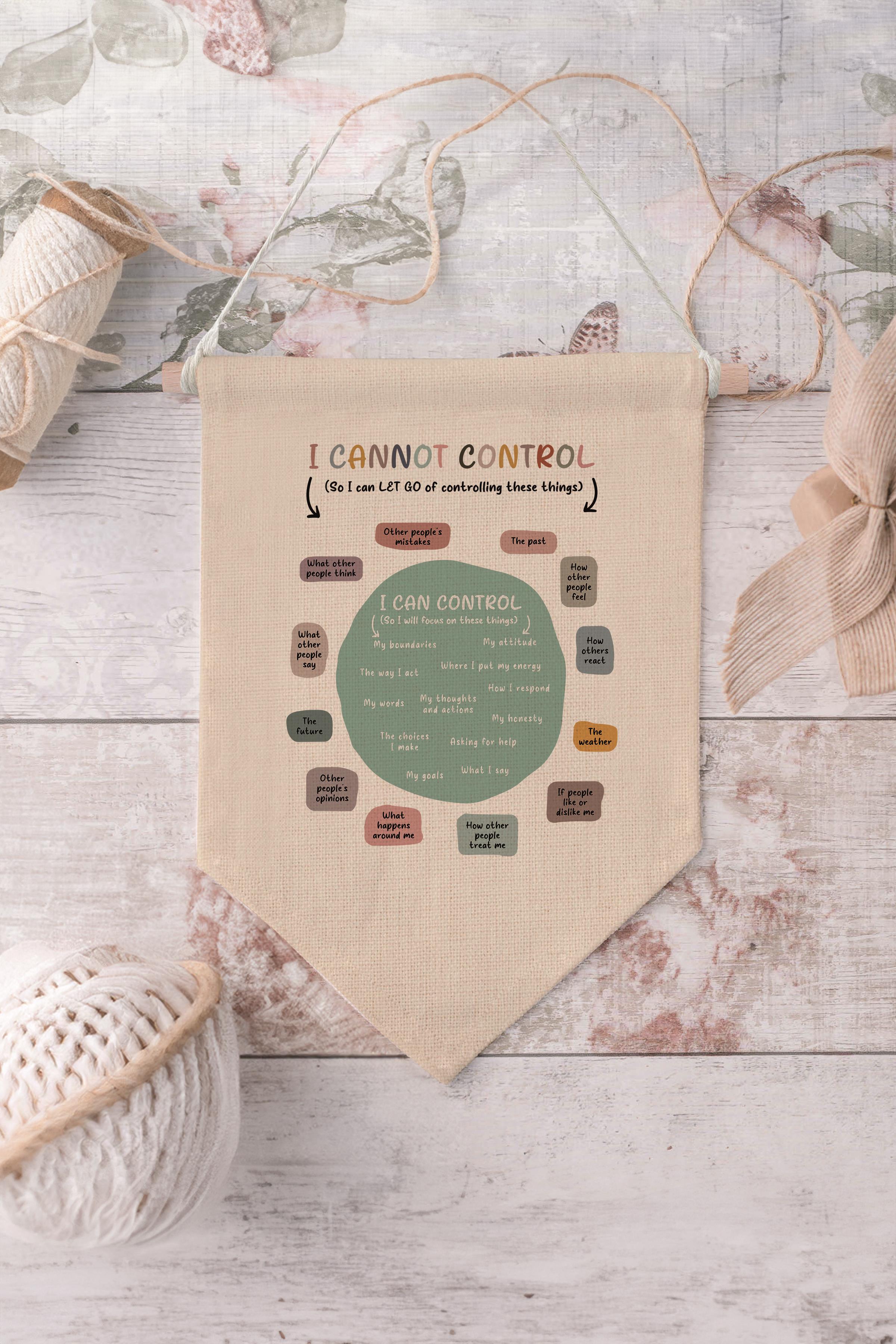 Çocuk Odası Dekor, Duvar Süsü, Ahşap Bebek Odası Dekor, Canvas Flama, I Cannot Control Everything