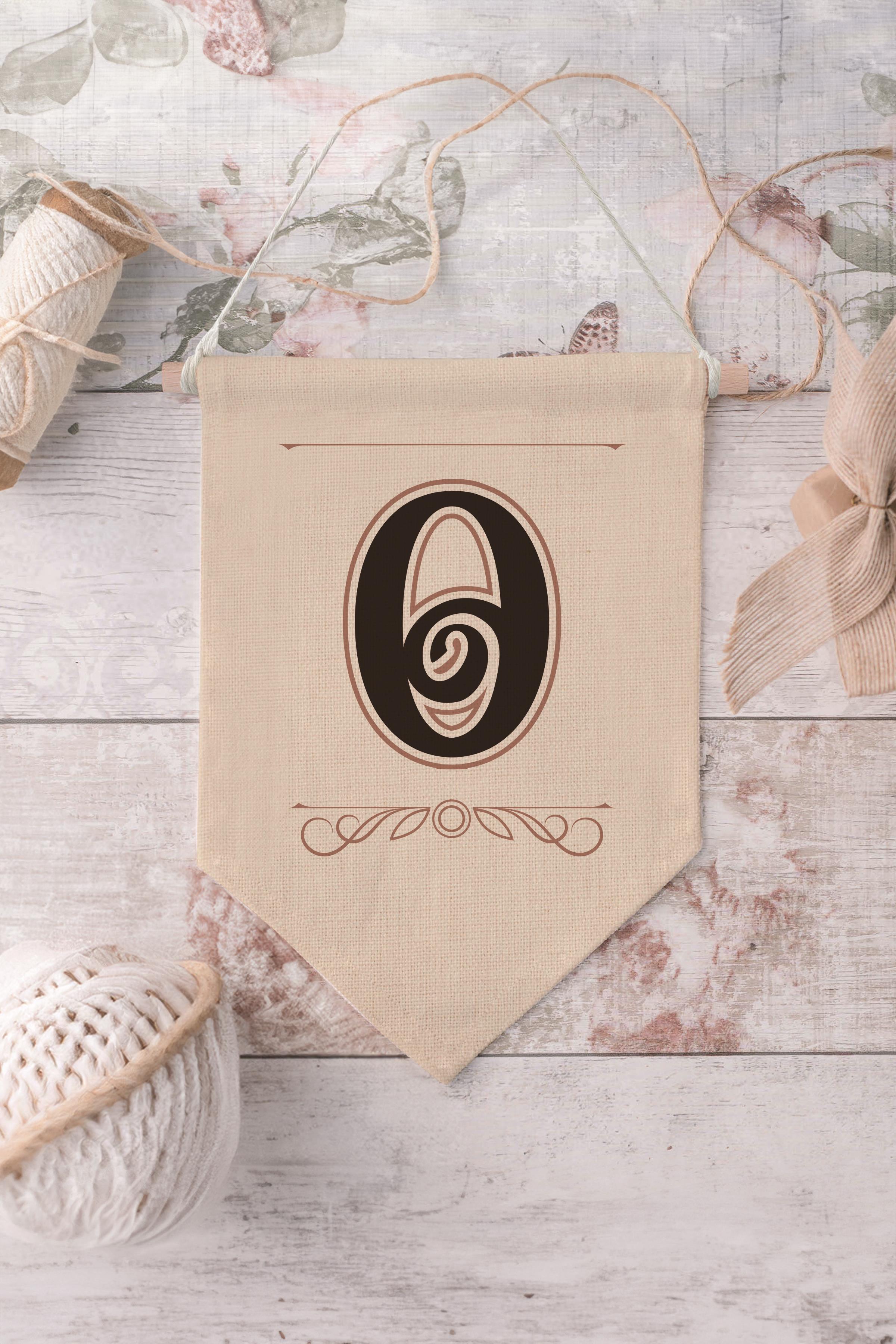 Çocuk Odası Dekor, Duvar Süsü, Ahşap Bebek Odası Dekor, Canvas Flama, Kahverengi O Harfi