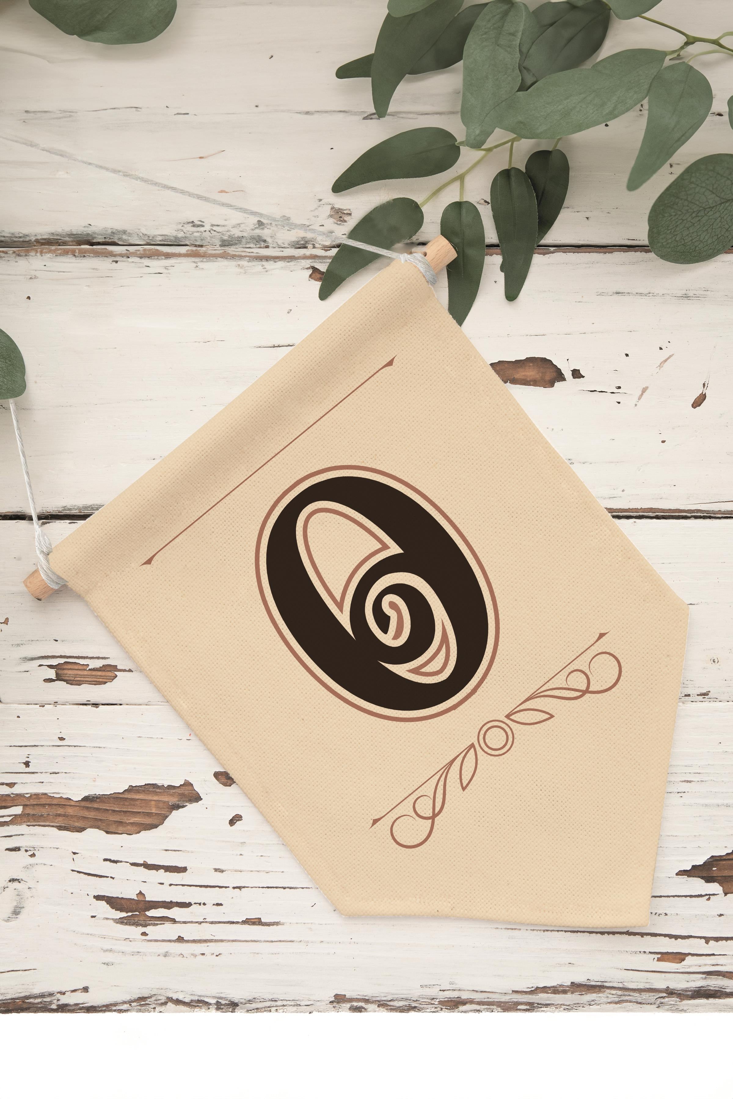 Çocuk Odası Dekor, Duvar Süsü, Ahşap Bebek Odası Dekor, Canvas Flama, Kahverengi O Harfi