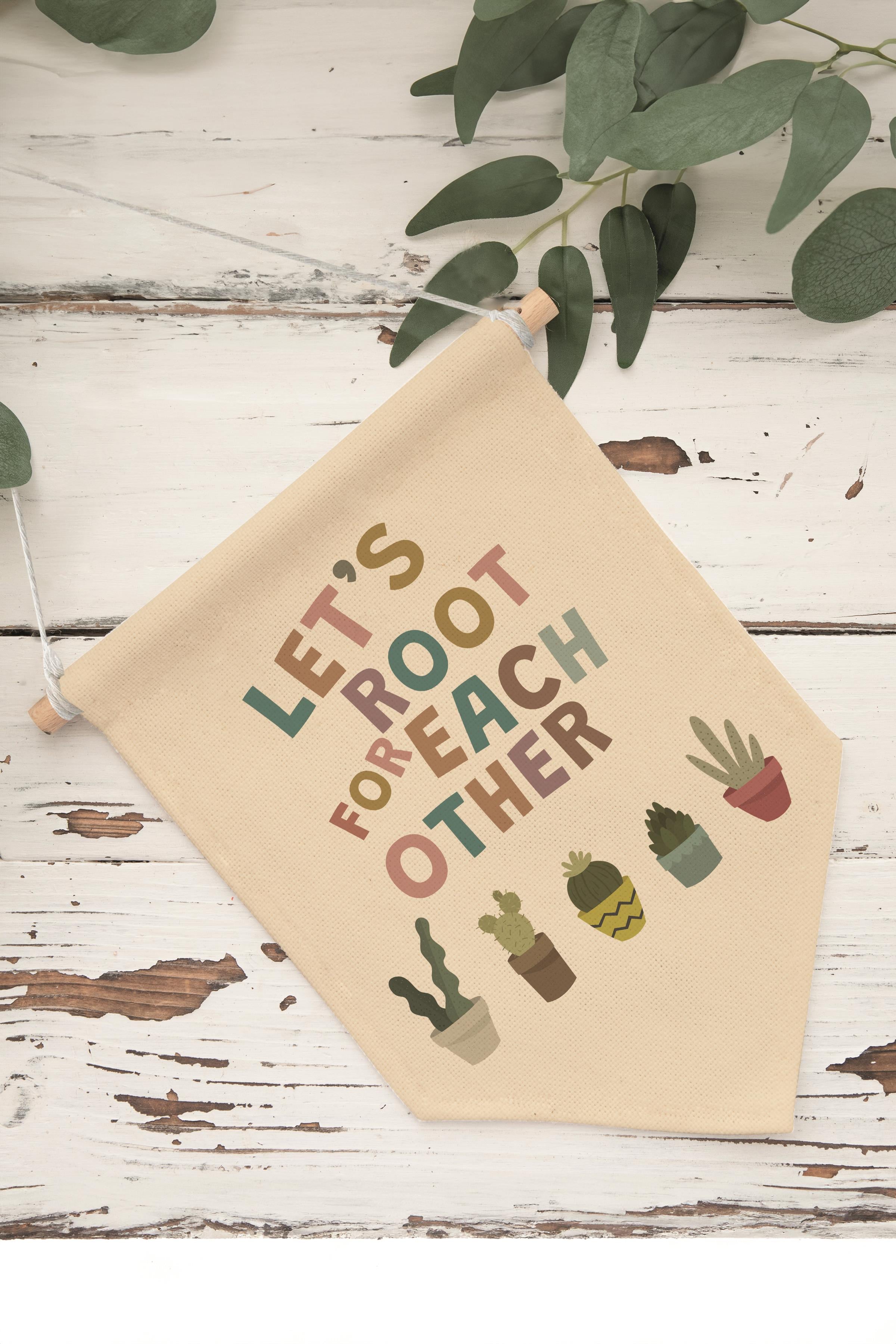 Çocuk Odası Dekor, Duvar Süsü, Ahşap Bebek Odası Dekor, Canvas Flama, Let's Root for Each Other