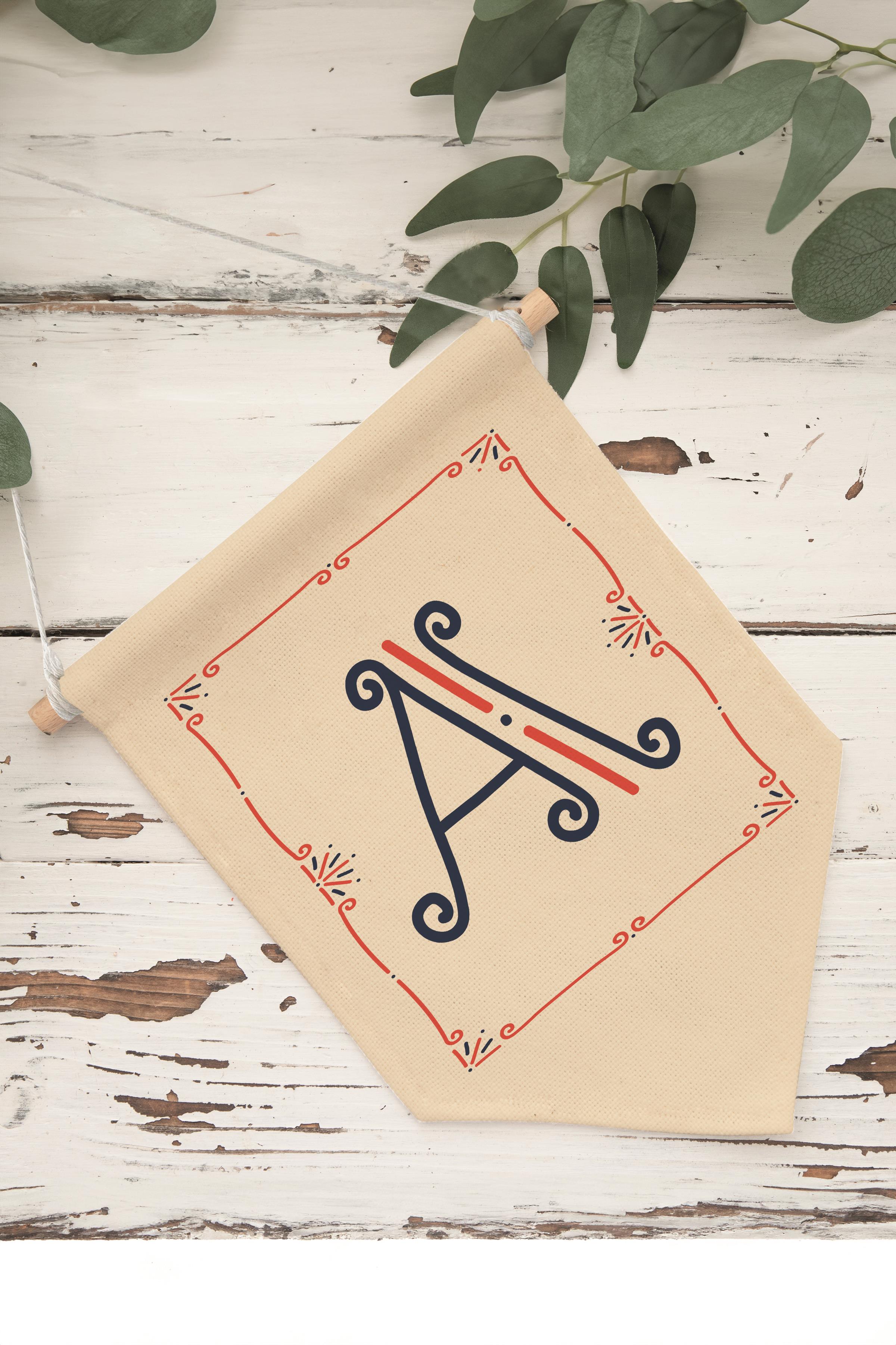 Çocuk Odası Dekor, Duvar Süsü, Ahşap Bebek Odası Dekor, Canvas Flama, Monogram A Harfi