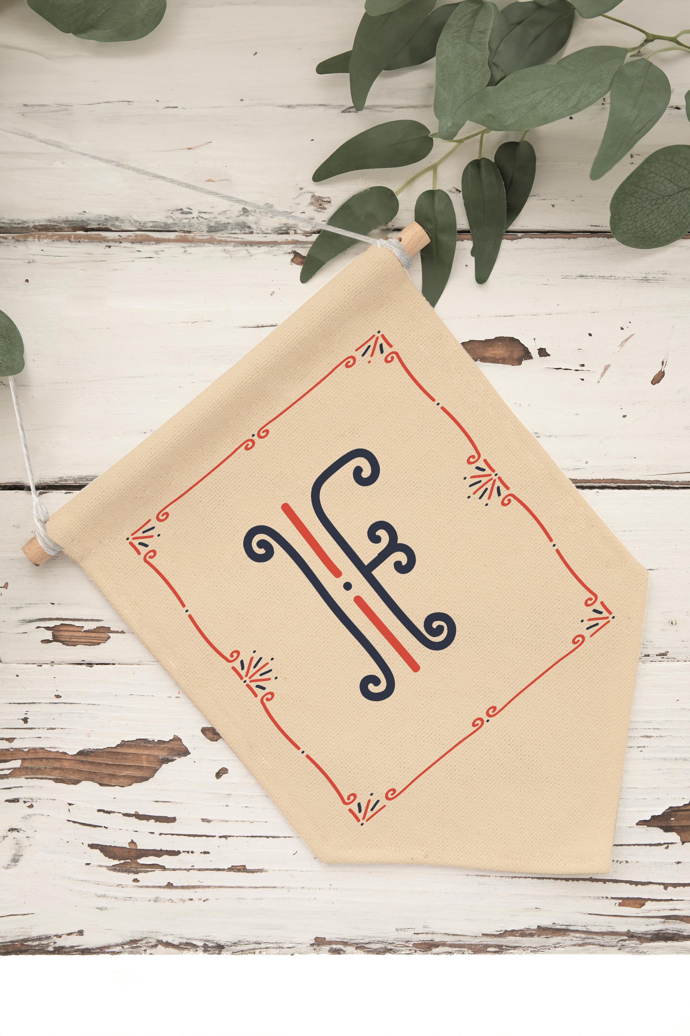 Çocuk Odası Dekor, Duvar Süsü, Ahşap Bebek Odası Dekor, Canvas Flama, Monogram F Harfi