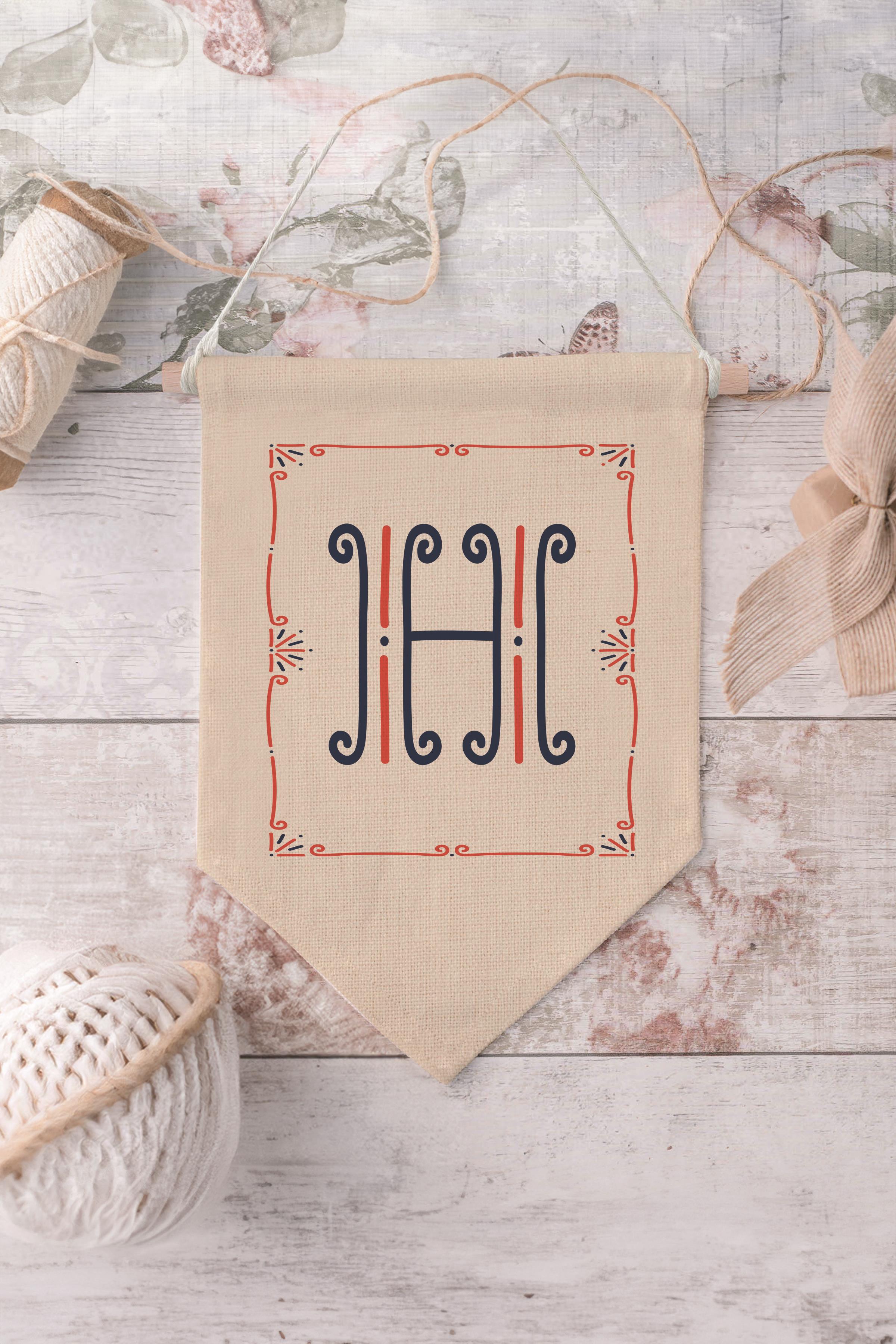 Çocuk Odası Dekor, Duvar Süsü, Ahşap Bebek Odası Dekor, Canvas Flama, Monogram H Harfi