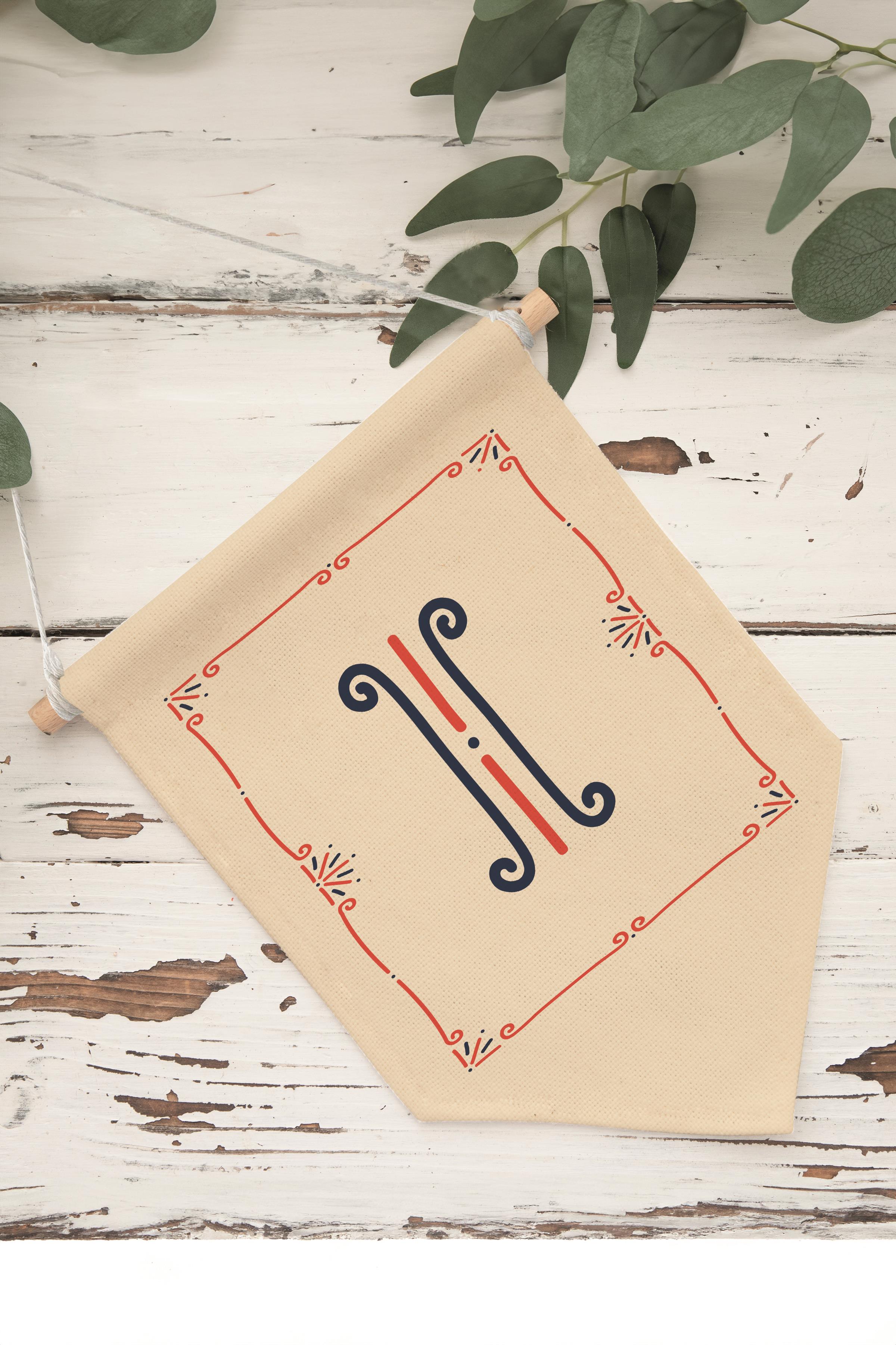Çocuk Odası Dekor, Duvar Süsü, Ahşap Bebek Odası Dekor, Canvas Flama, Monogram I Harfi