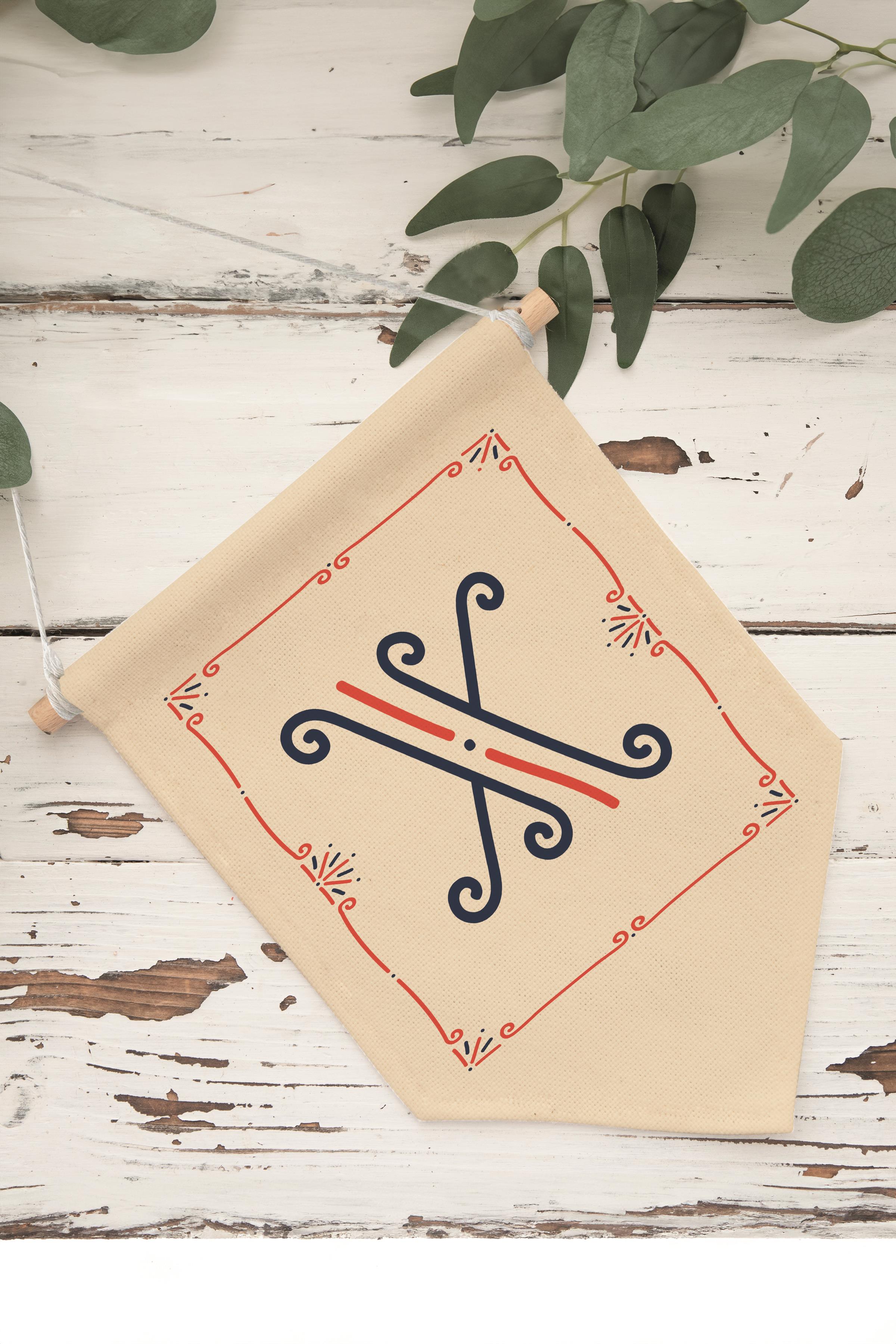 Çocuk Odası Dekor, Duvar Süsü, Ahşap Bebek Odası Dekor, Canvas Flama, Monogram X Harfi