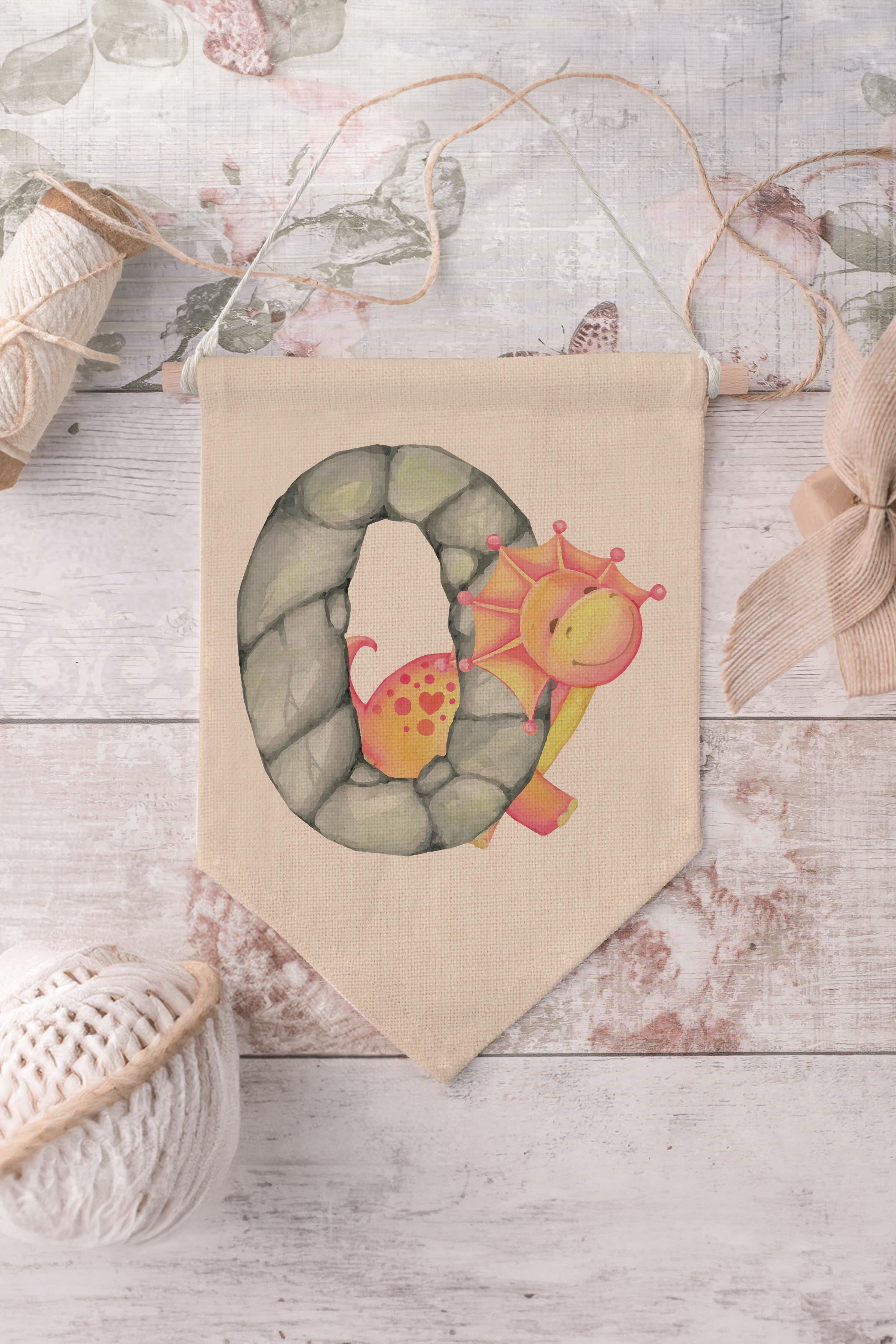 Çocuk Odası Dekor, Duvar Süsü, Ahşap Bebek Odası Dekor, Canvas Flama, Safari ve Hayvanlı O Harfi