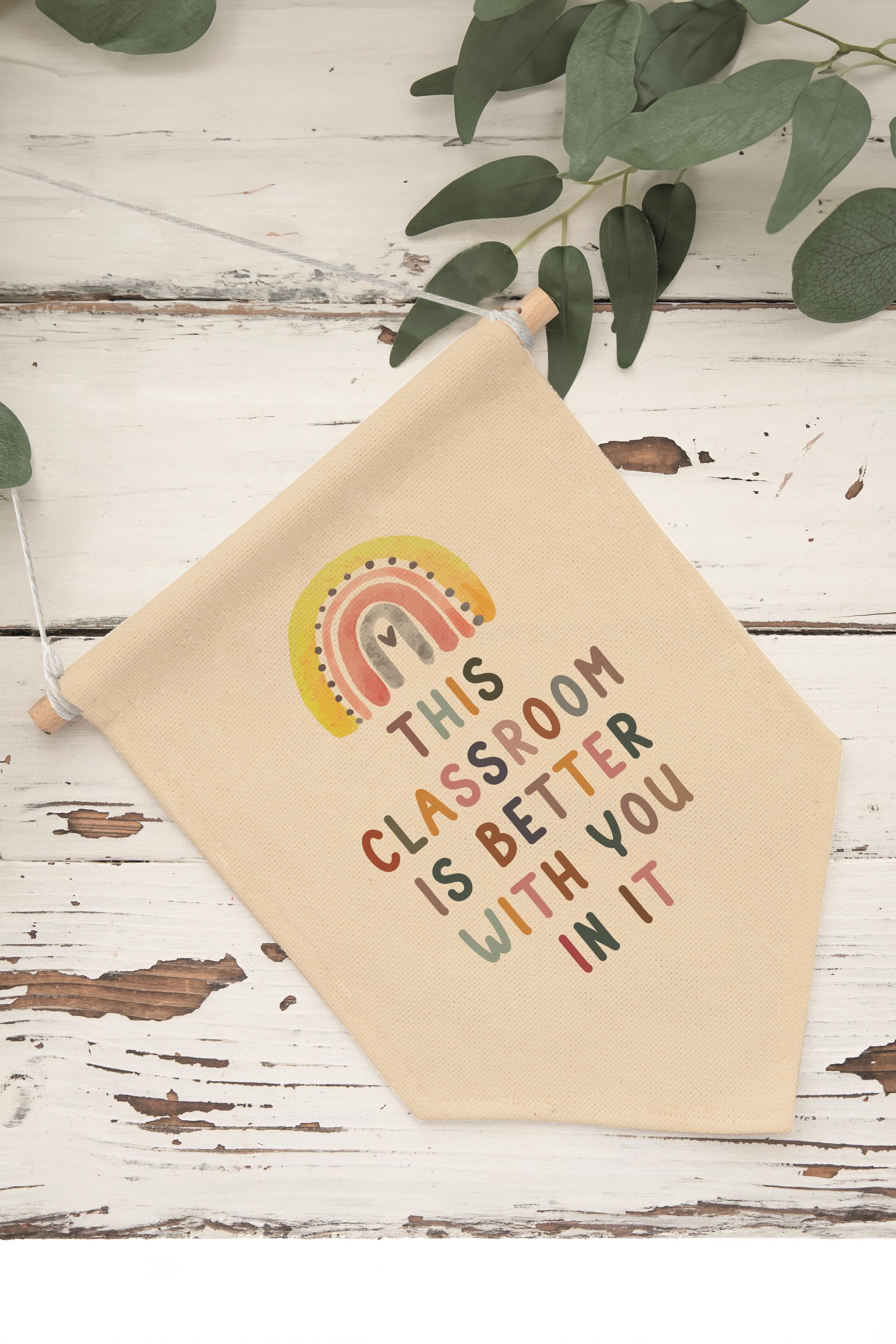 Çocuk Odası Dekor, Duvar Süsü, Ahşap Bebek Odası Dekor, Canvas Flama, This Classroom Is ...