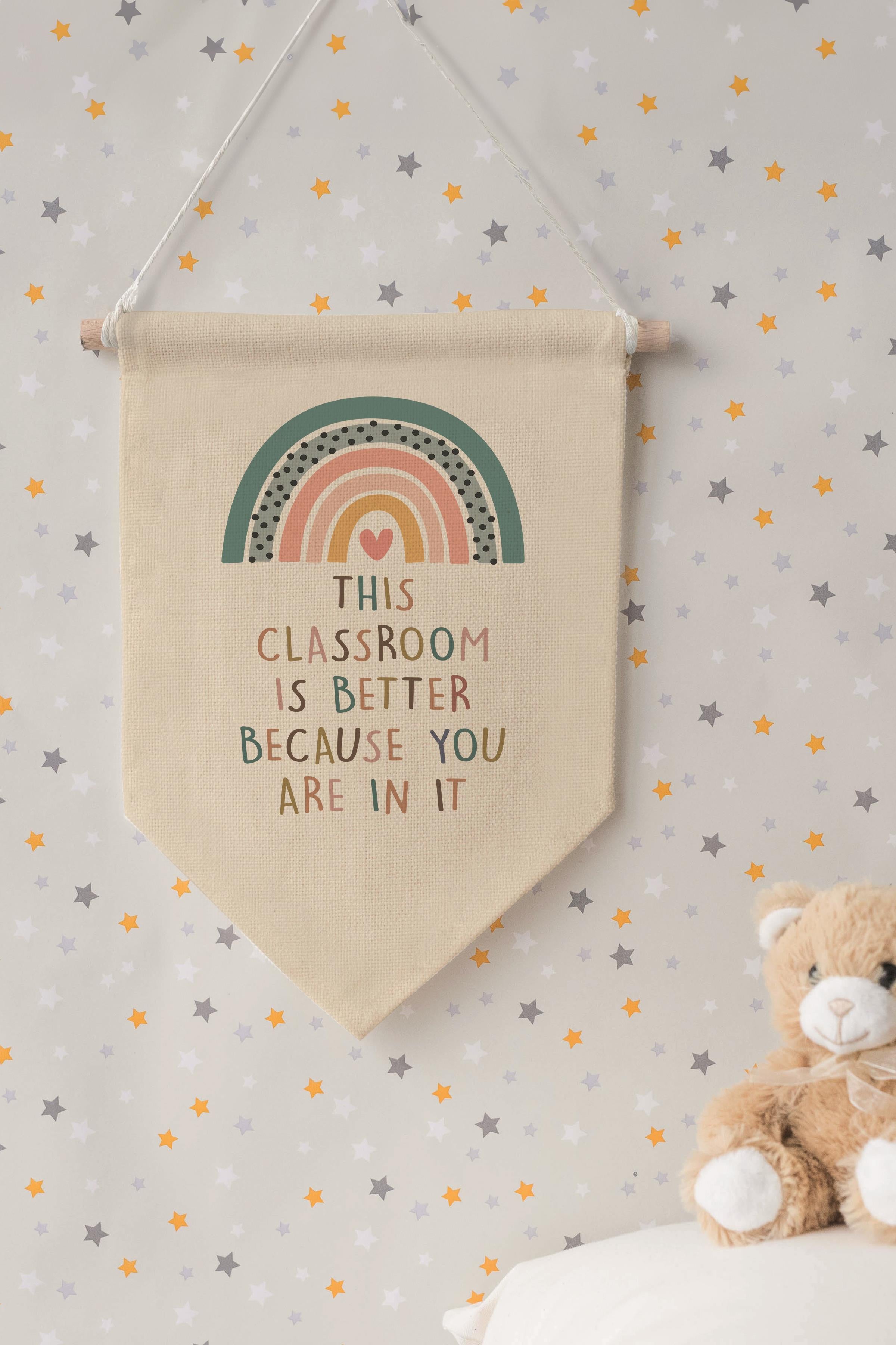 Çocuk Odası Dekor, Duvar Süsü, Ahşap Bebek Odası Dekor, Canvas Flama, This Classroom Is Better ...