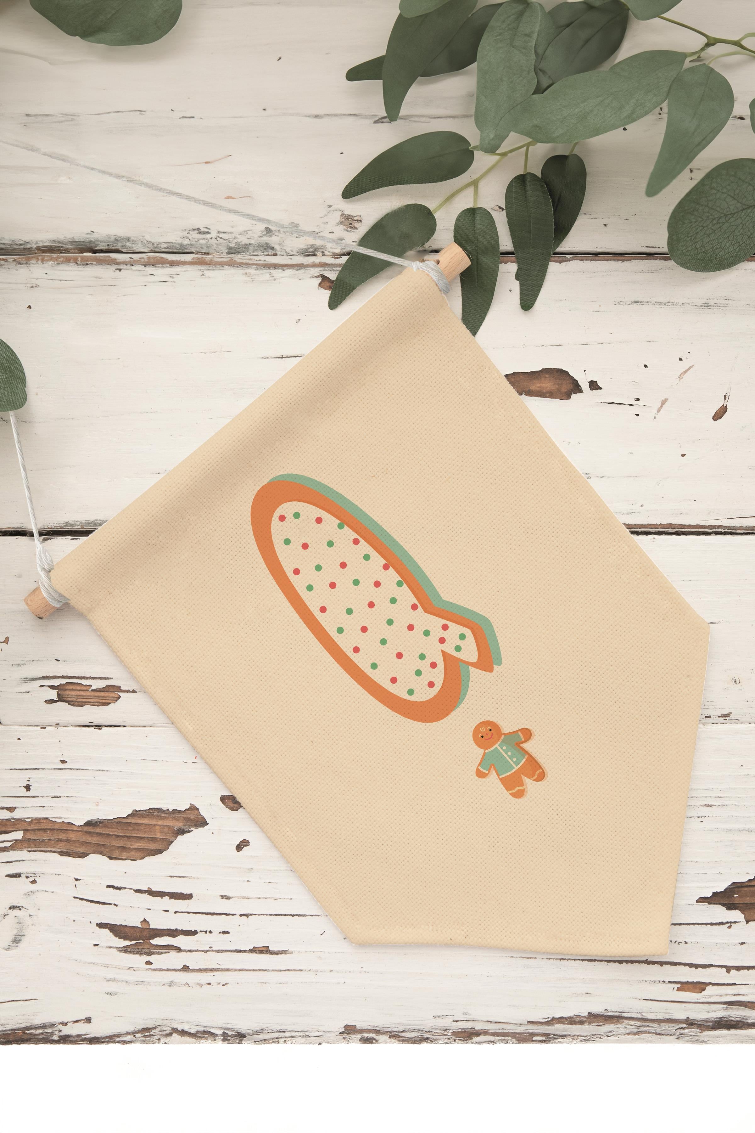 Çocuk Odası Dekor, Duvar Süsü, Ahşap Bebek Odası Dekor, Canvas Flama, Turuncu Kurabiye Desenli Q Harfi