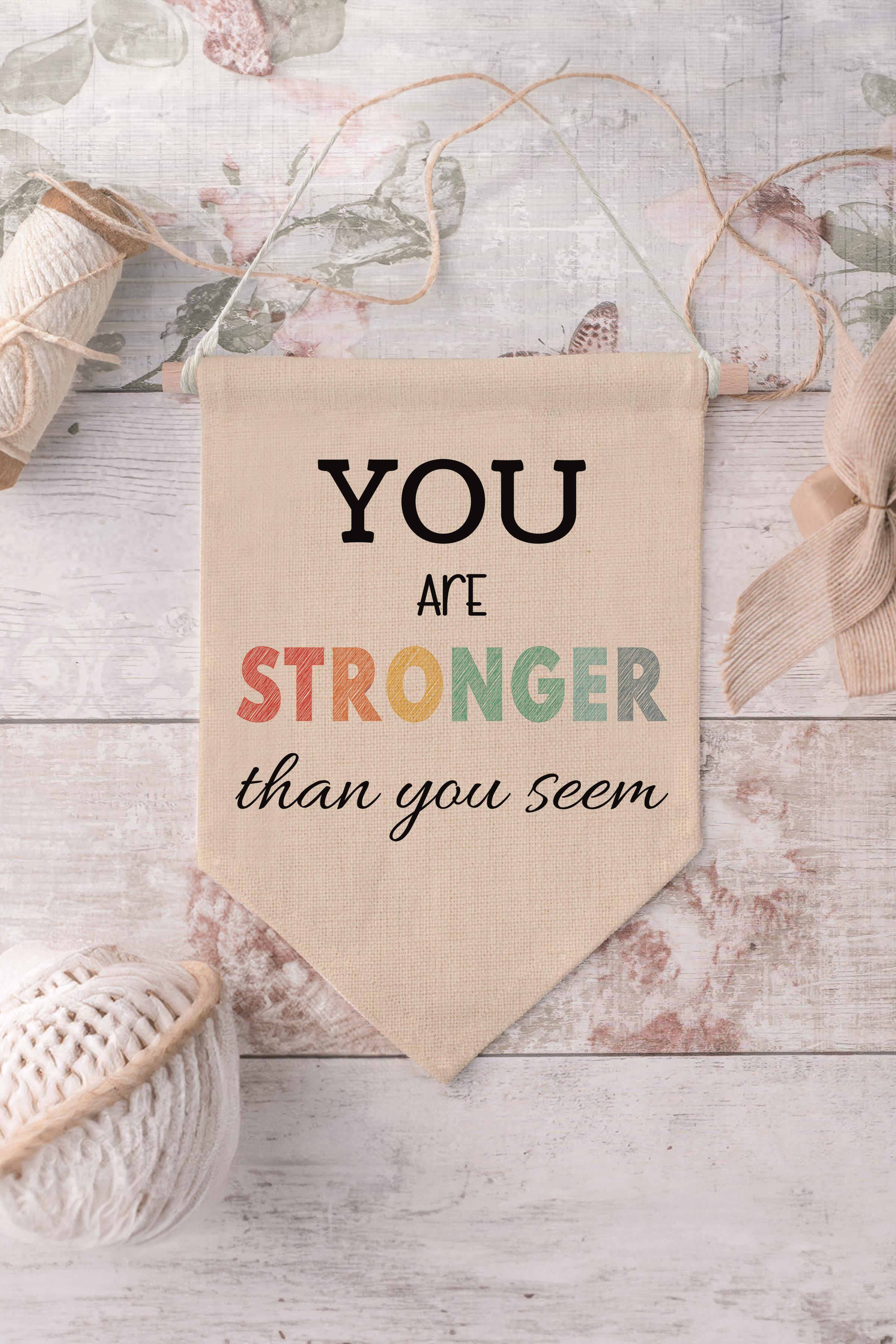Çocuk Odası Dekor, Duvar Süsü, Ahşap Bebek Odası Dekor, Canvas Flama, You are Stronger - Renkli