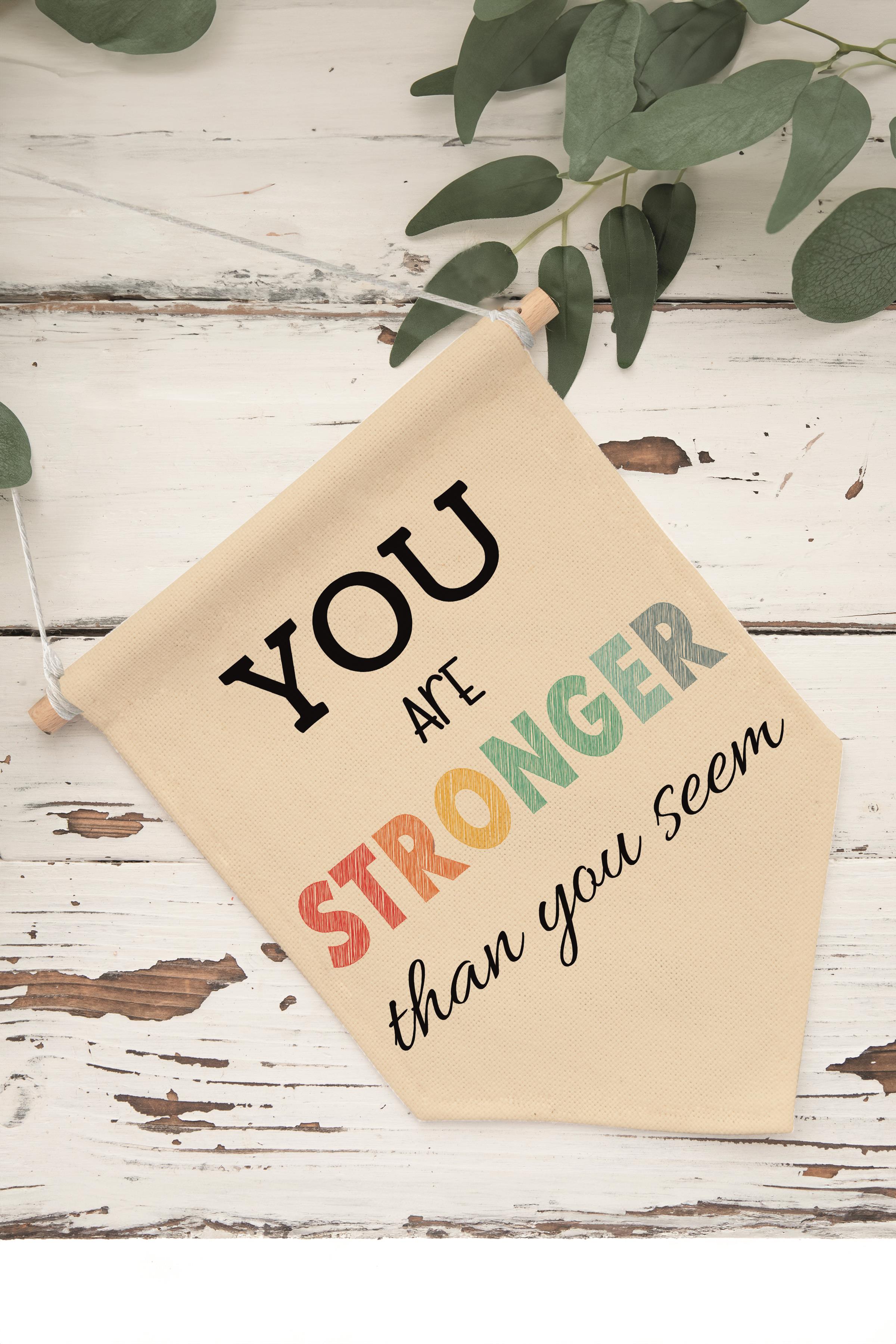 Çocuk Odası Dekor, Duvar Süsü, Ahşap Bebek Odası Dekor, Canvas Flama, You are Stronger - Renkli