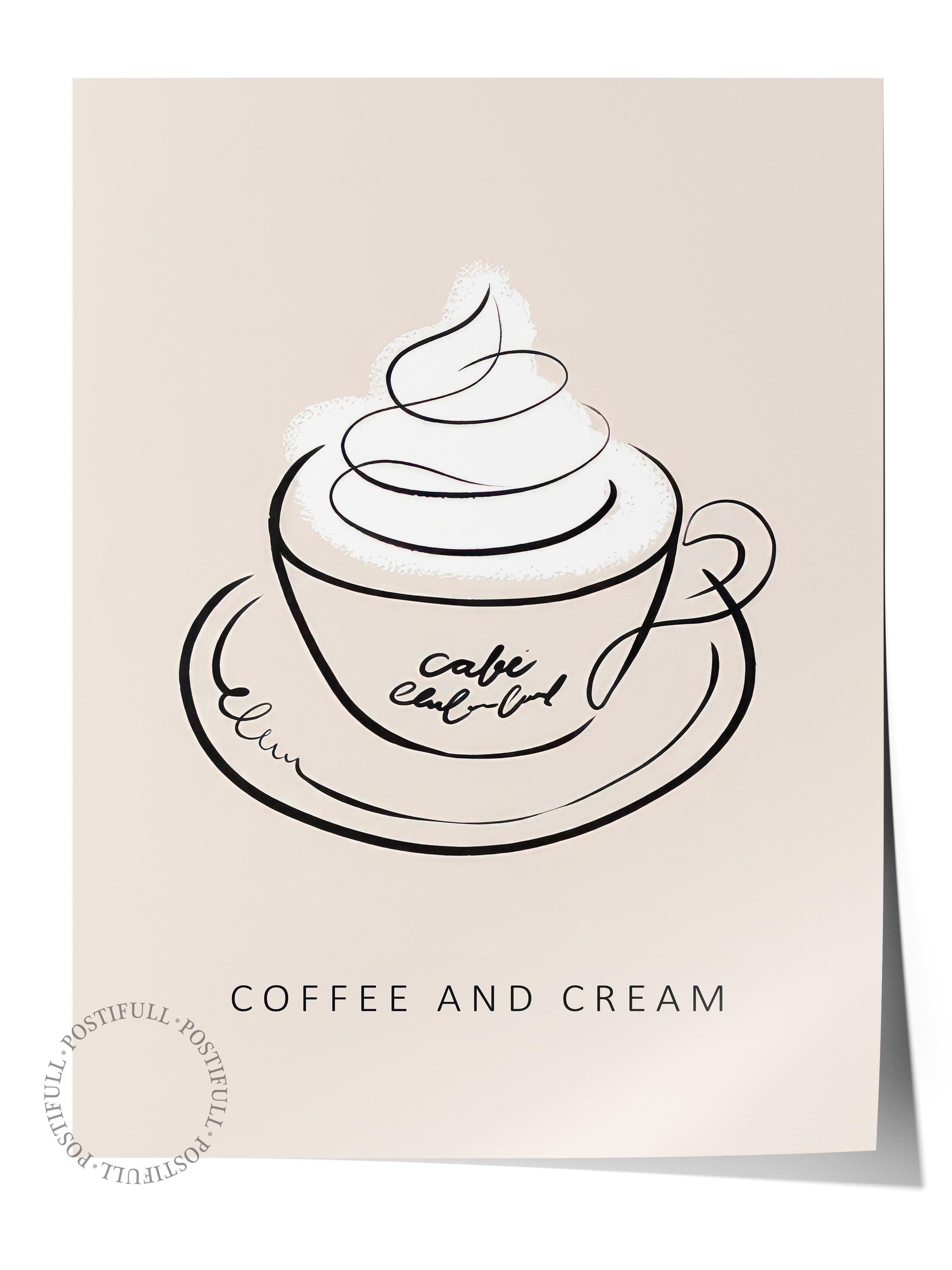 Coffee and Cream Poster, Çerçevesiz Duvar Posteri, Dikey Duvar Tablosu Comfort Serisi NO:108556
