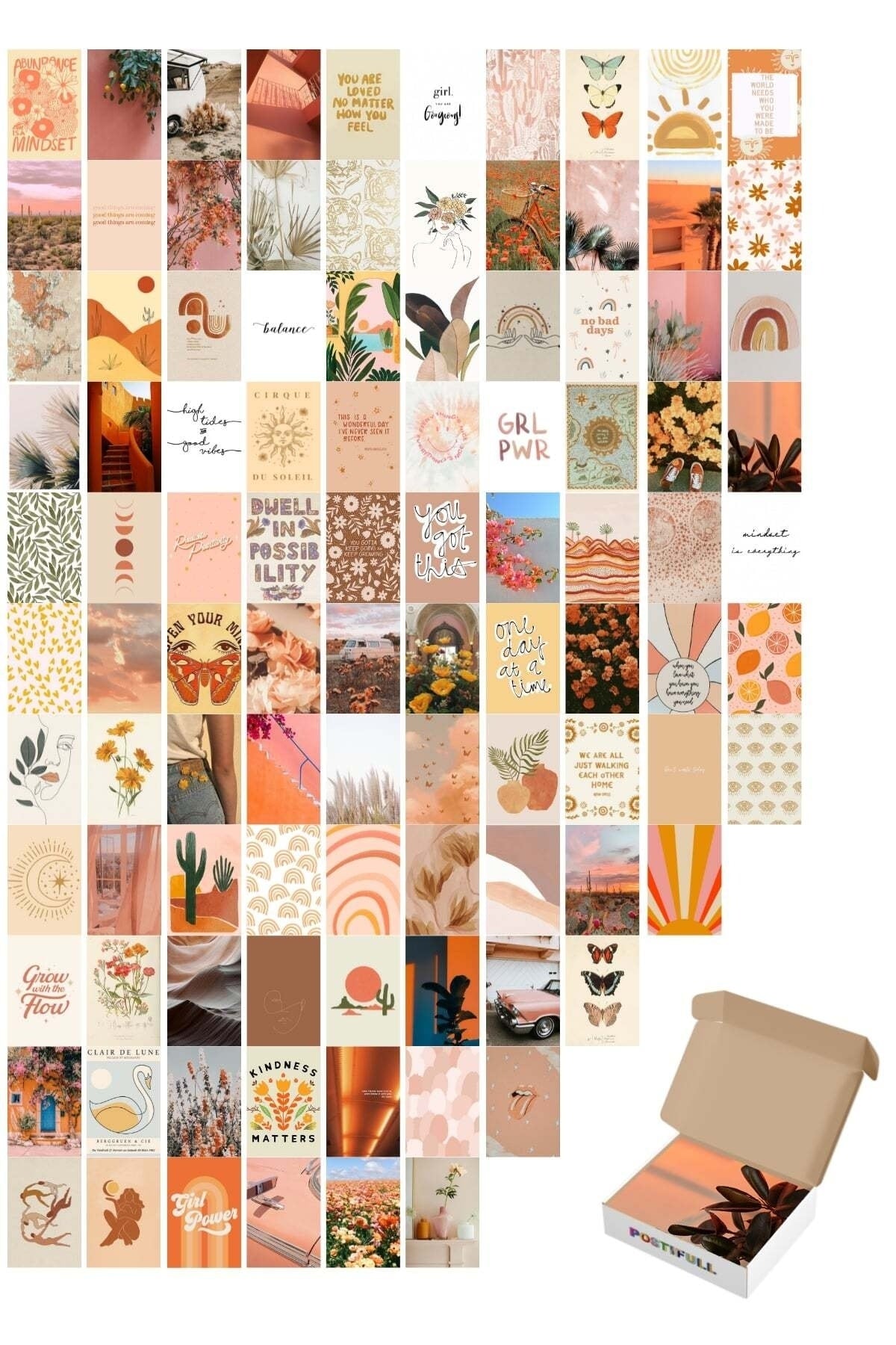 Çöl Temalı Soft Poster Seti - Arkası Yapışkanlı Duvar Posterleri Kolaj Seti - 100 Adet - 10cm*15cm