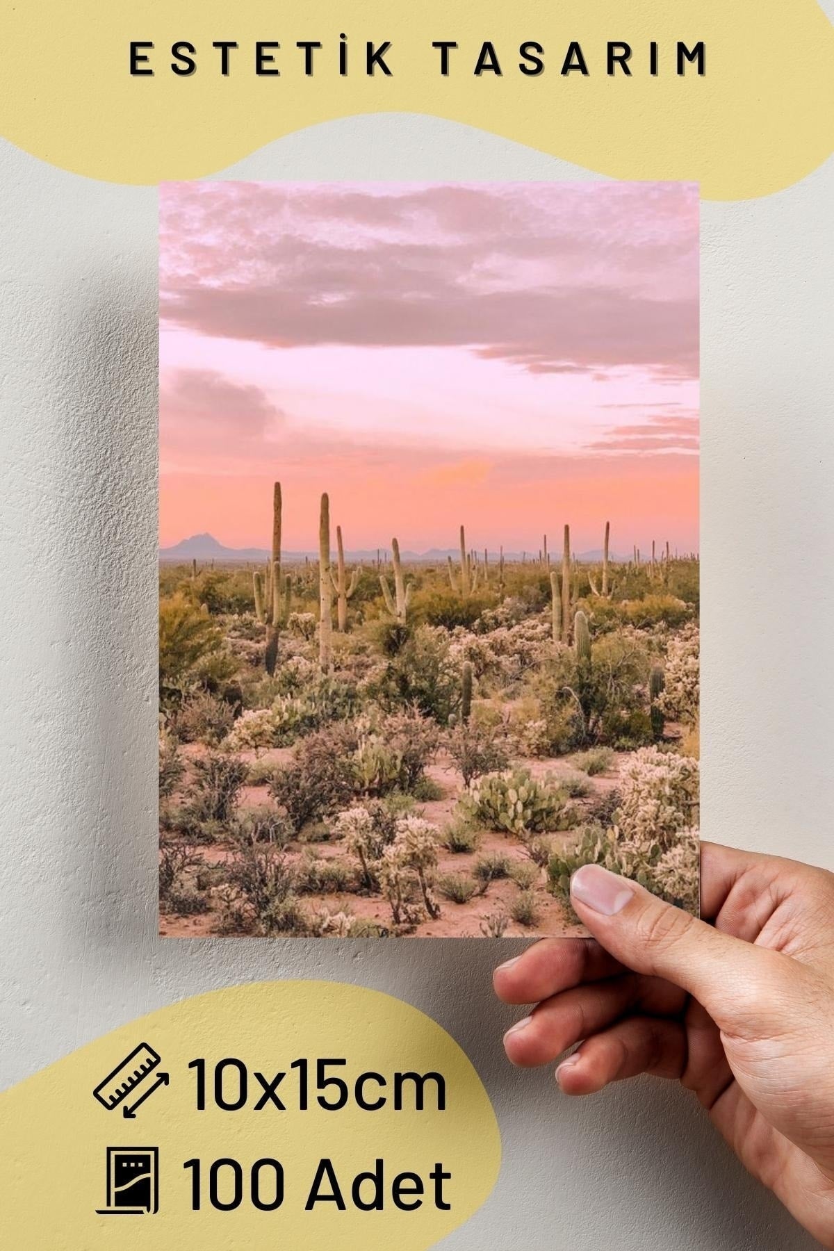 Çöl Temalı Soft Poster Seti - Arkası Yapışkanlı Duvar Posterleri Kolaj Seti - 100 Adet - 10cm*15cm