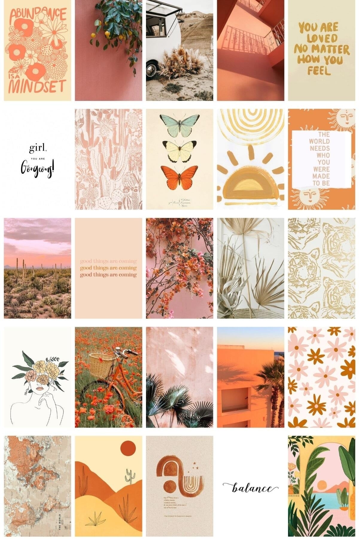 Çöl Temalı Soft Poster Seti - Arkası Yapışkanlı Duvar Posterleri Kolaj Seti - 100 Adet - 10cm*15cm