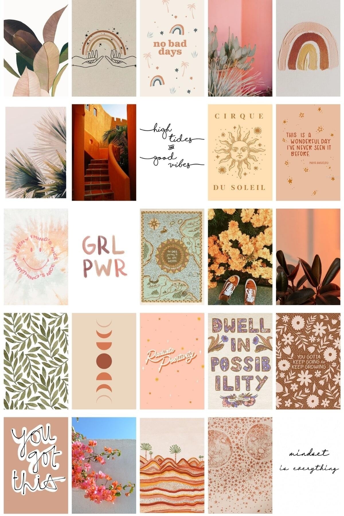 Çöl Temalı Soft Poster Seti - Arkası Yapışkanlı Duvar Posterleri Kolaj Seti - 100 Adet - 10cm*15cm