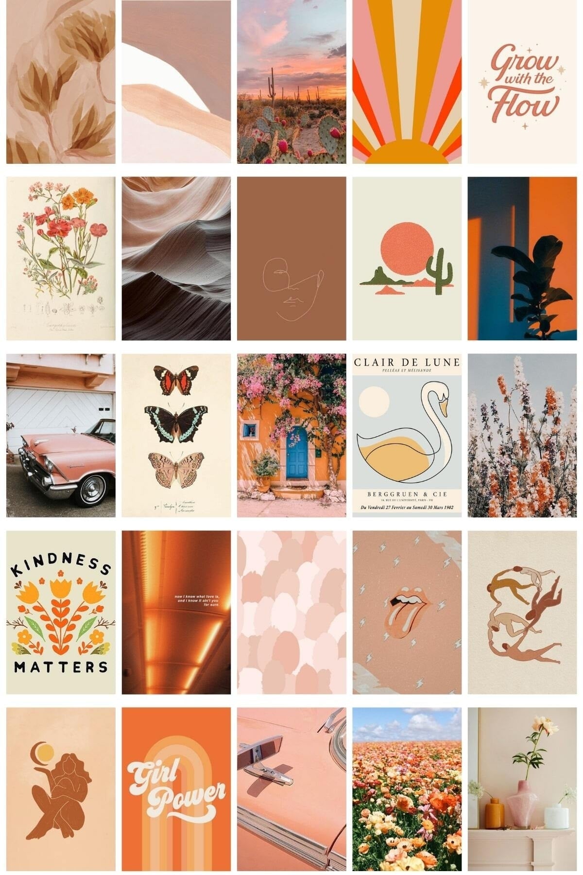 Çöl Temalı Soft Poster Seti - Arkası Yapışkanlı Duvar Posterleri Kolaj Seti - 100 Adet - 10cm*15cm