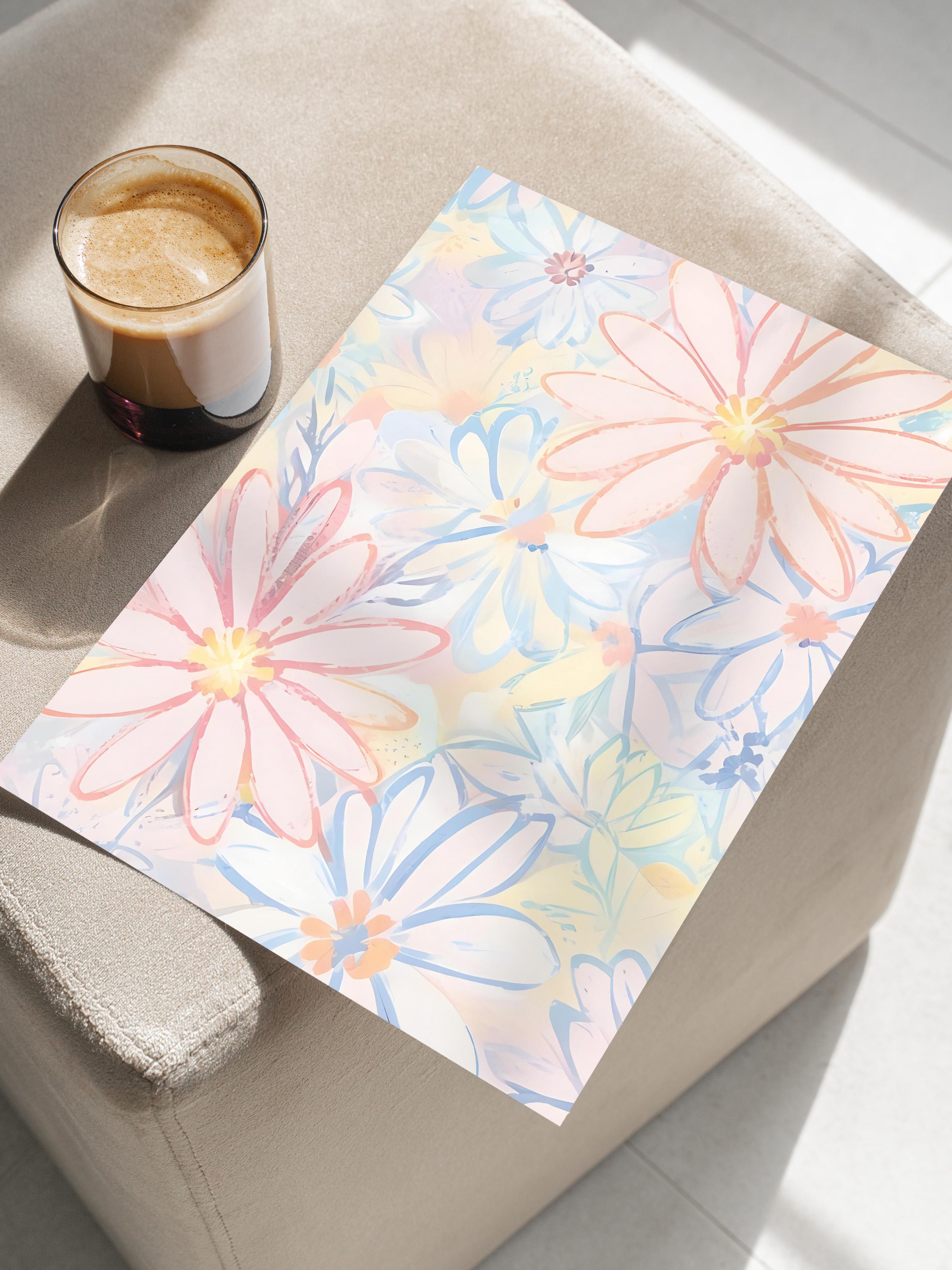 Crowded Blossom Poster, Çerçevesiz Duvar Posteri, Dikey Duvar Tablosu Comfort Serisi NO:108484