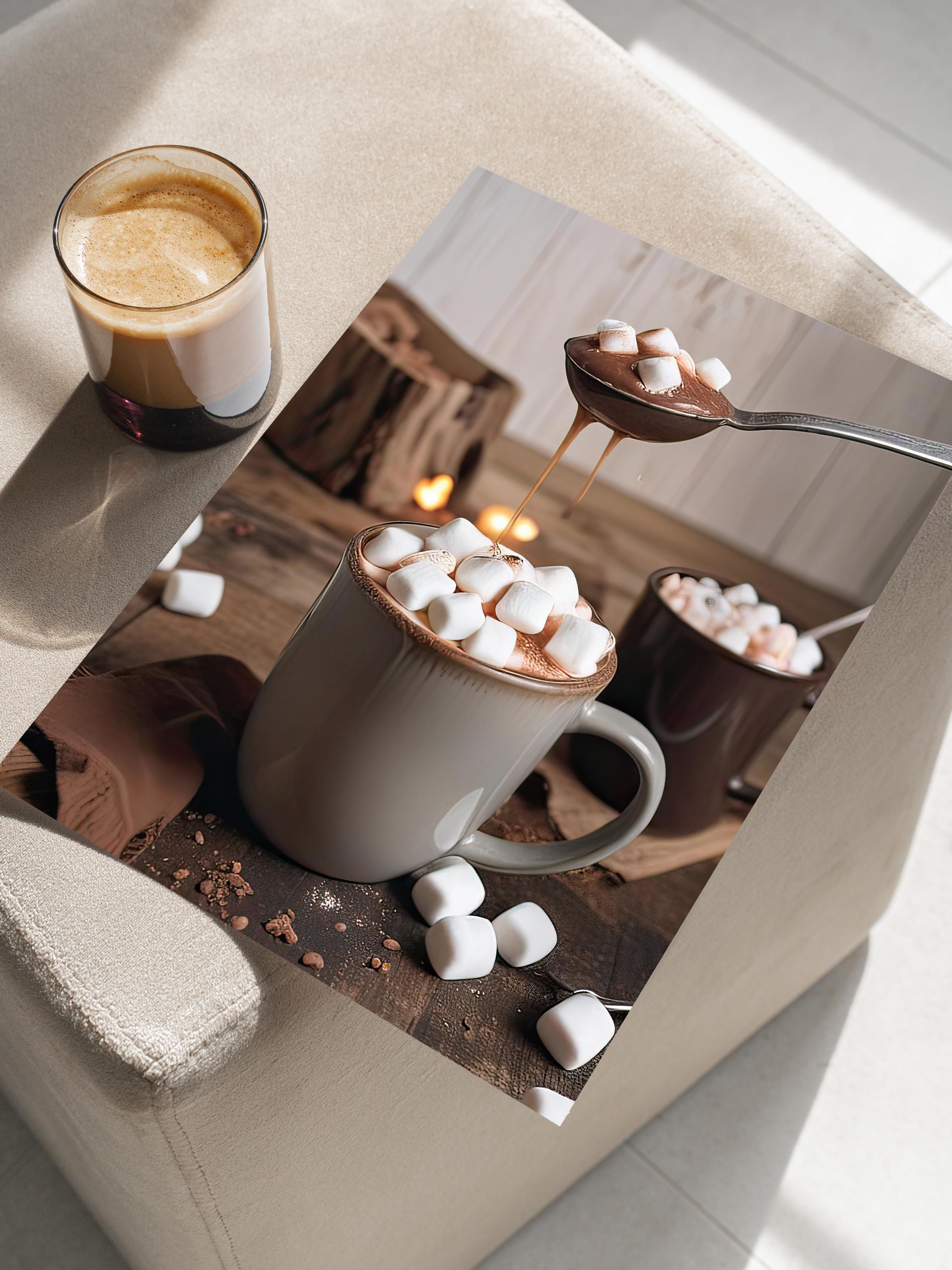 Cup of Chocolate Poster, Çerçevesiz Duvar Posteri, Dikey Duvar Tablosu Comfort Serisi NO:108356