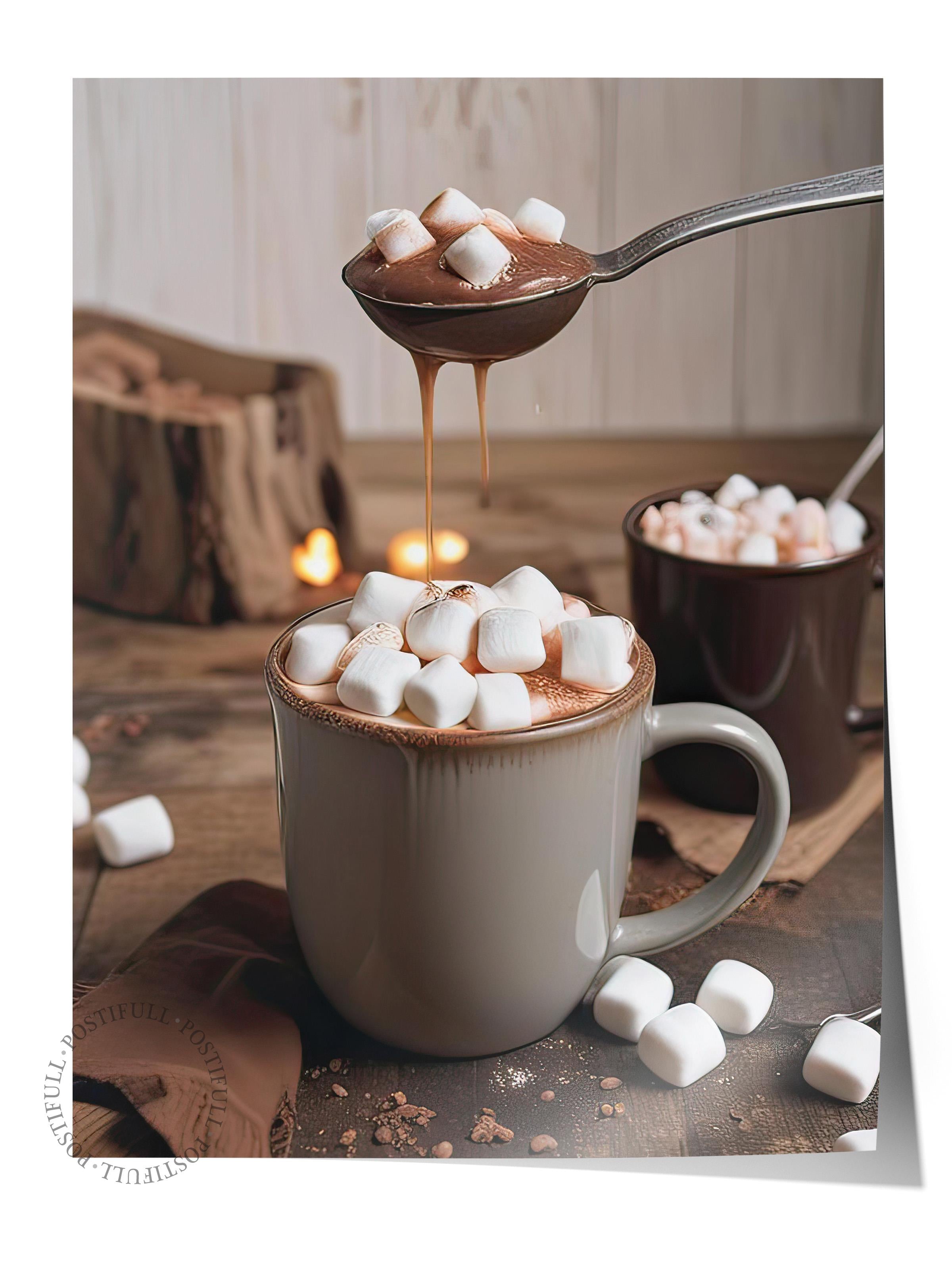 Cup of Chocolate Poster, Çerçevesiz Duvar Posteri, Dikey Duvar Tablosu Comfort Serisi NO:108356