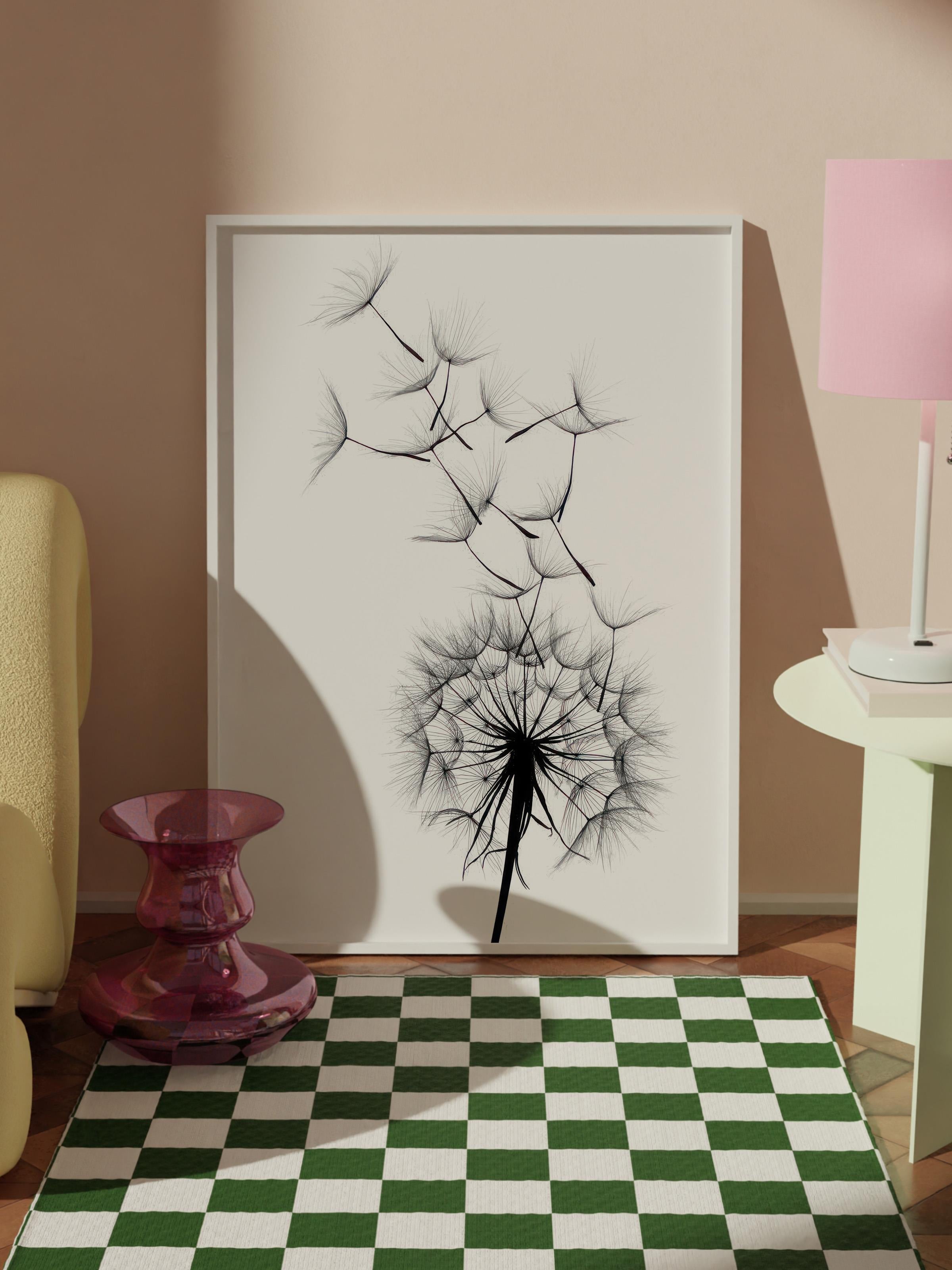 Dandelion wish Çerçeveli Tablo, Beyaz Çerçeve ve Poster, Duvar Tablosu Comfort Serisi NO:108520