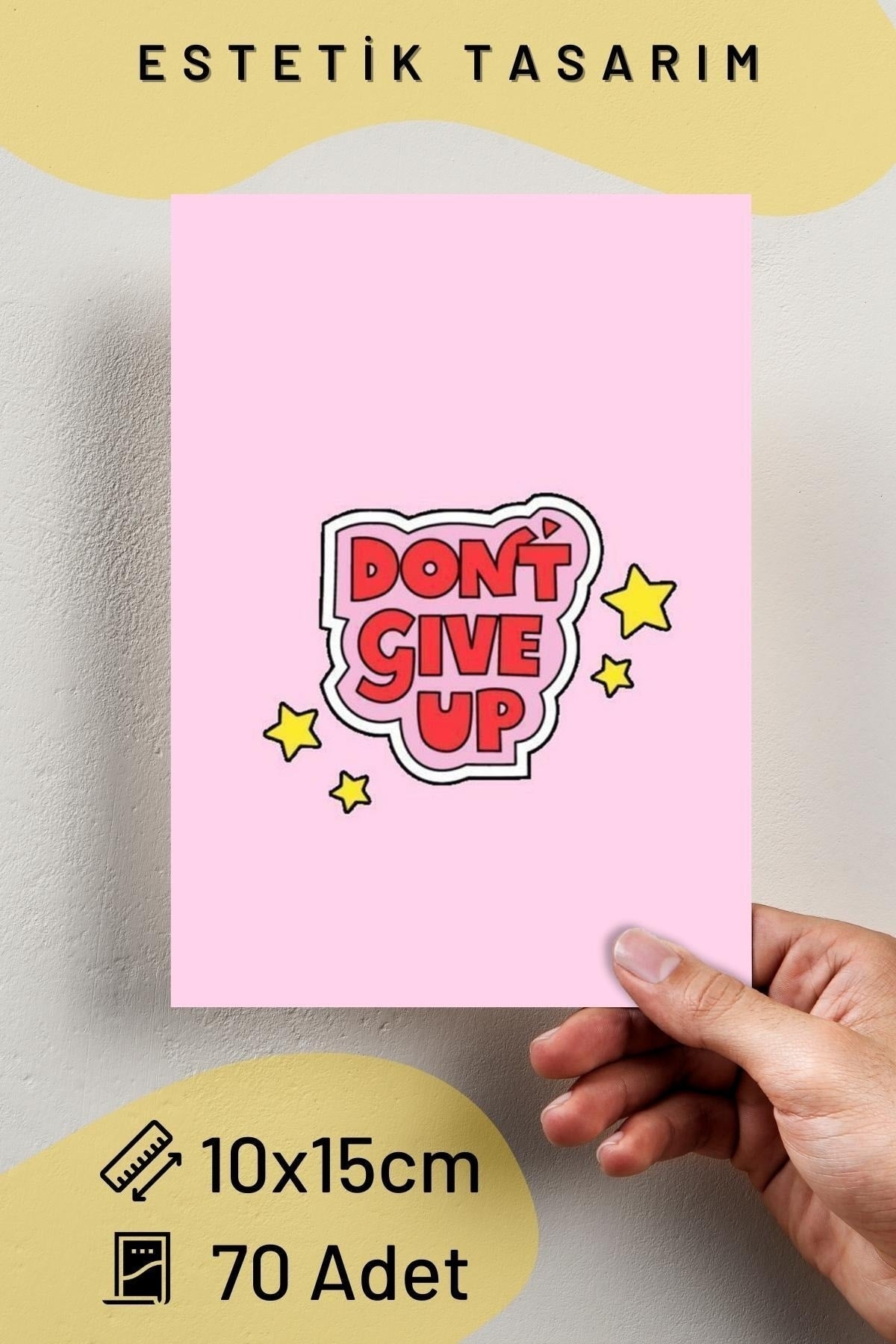 Danish Pastel Poster Seti - Arkası Yapışkanlı Pembe Poster Seti - 70 Adet Poster Kolaj Seti - 1m*1m