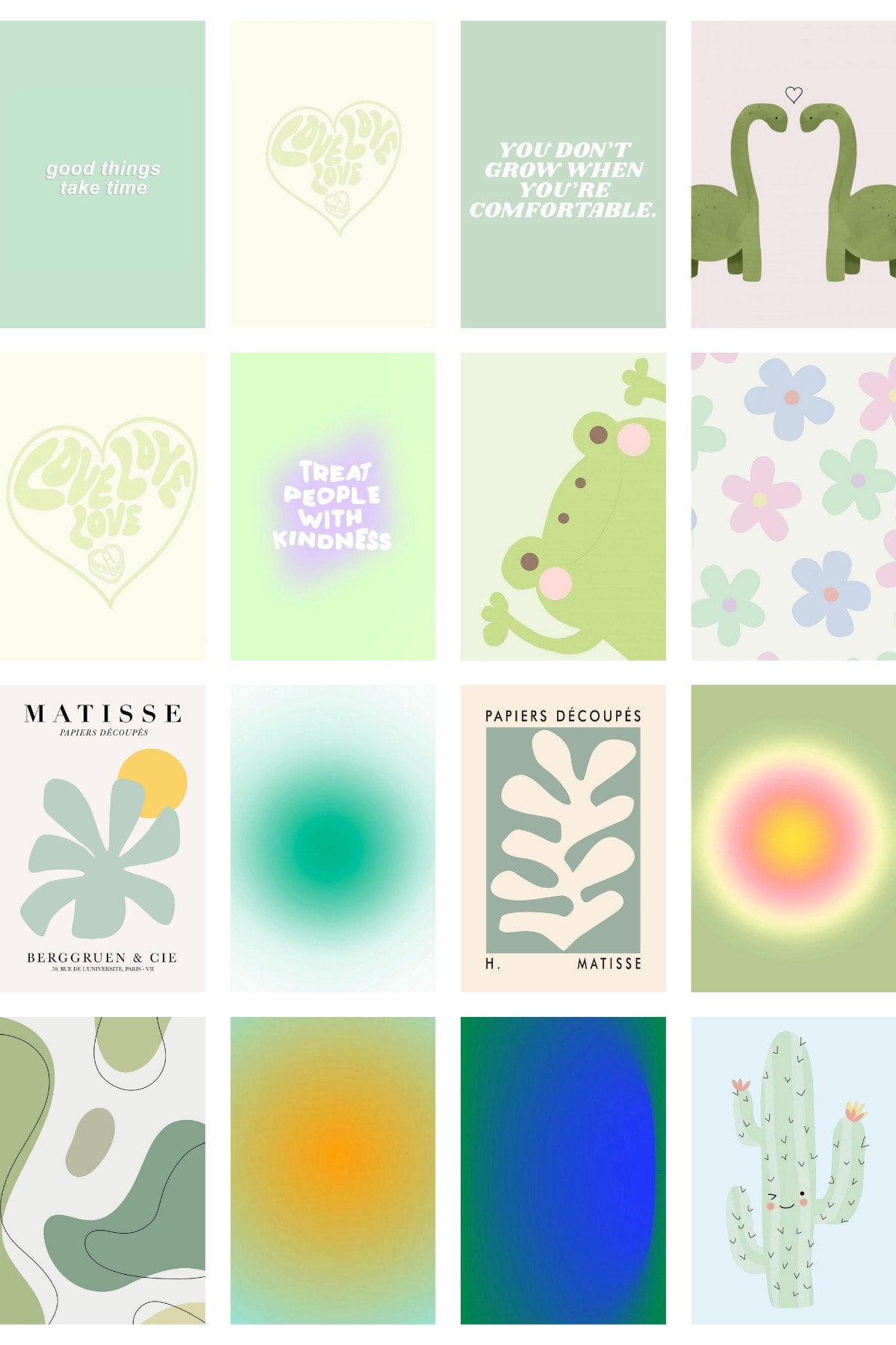 Danish Pastel Poster Seti - Arkası Yapışkanlı Poster Seti - 70 Adet Poster Kolaj Seti, Kutulu Set