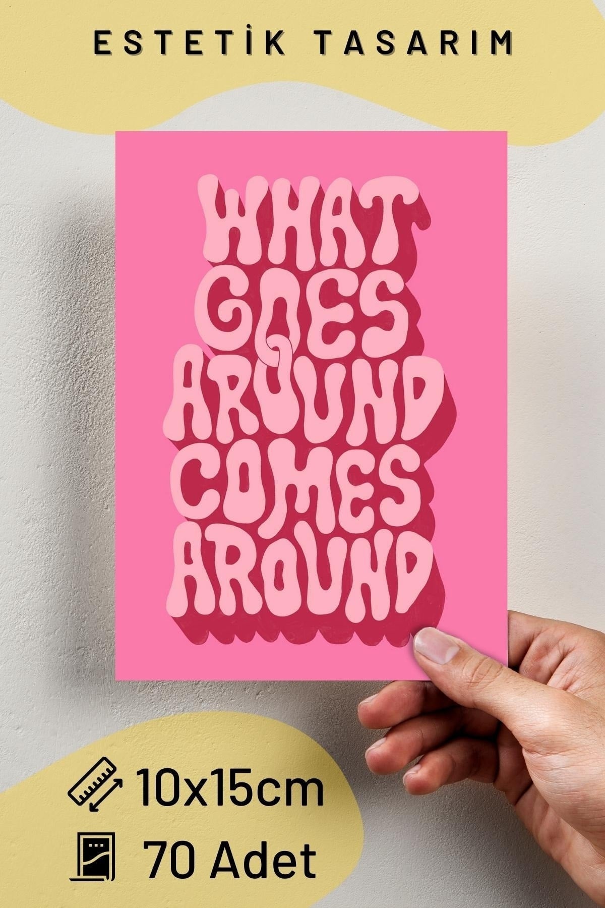 Danish Pastel Poster Seti - Arkası Yapışkanlı Poster Seti - 70 Adet Poster Kolaj Seti - Kutulu Set