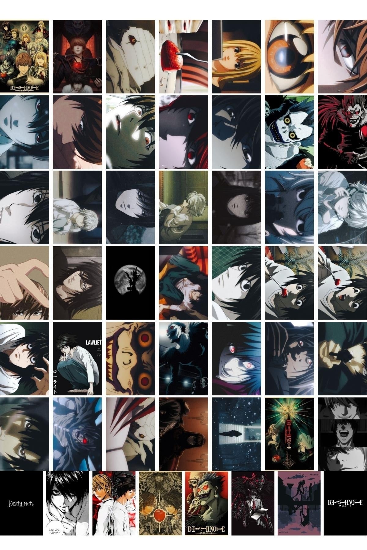 Death Note Poster Seti, Arkası Yapışkanlı 50 Adet Manga Ve Anime Poster Kolaj Seti - Kutulu Set