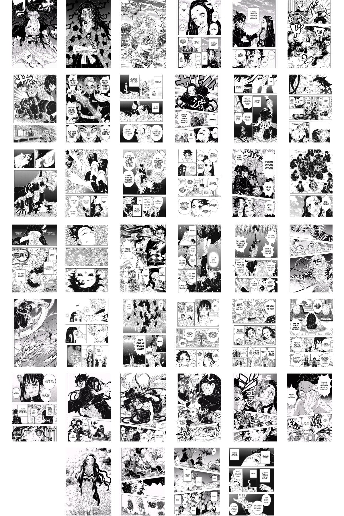 Demon Slayer Poster Kolaj Seti, Arkası Yapışkanlı 40 Adet, Poster Seti, Manga,anime Poster Seti