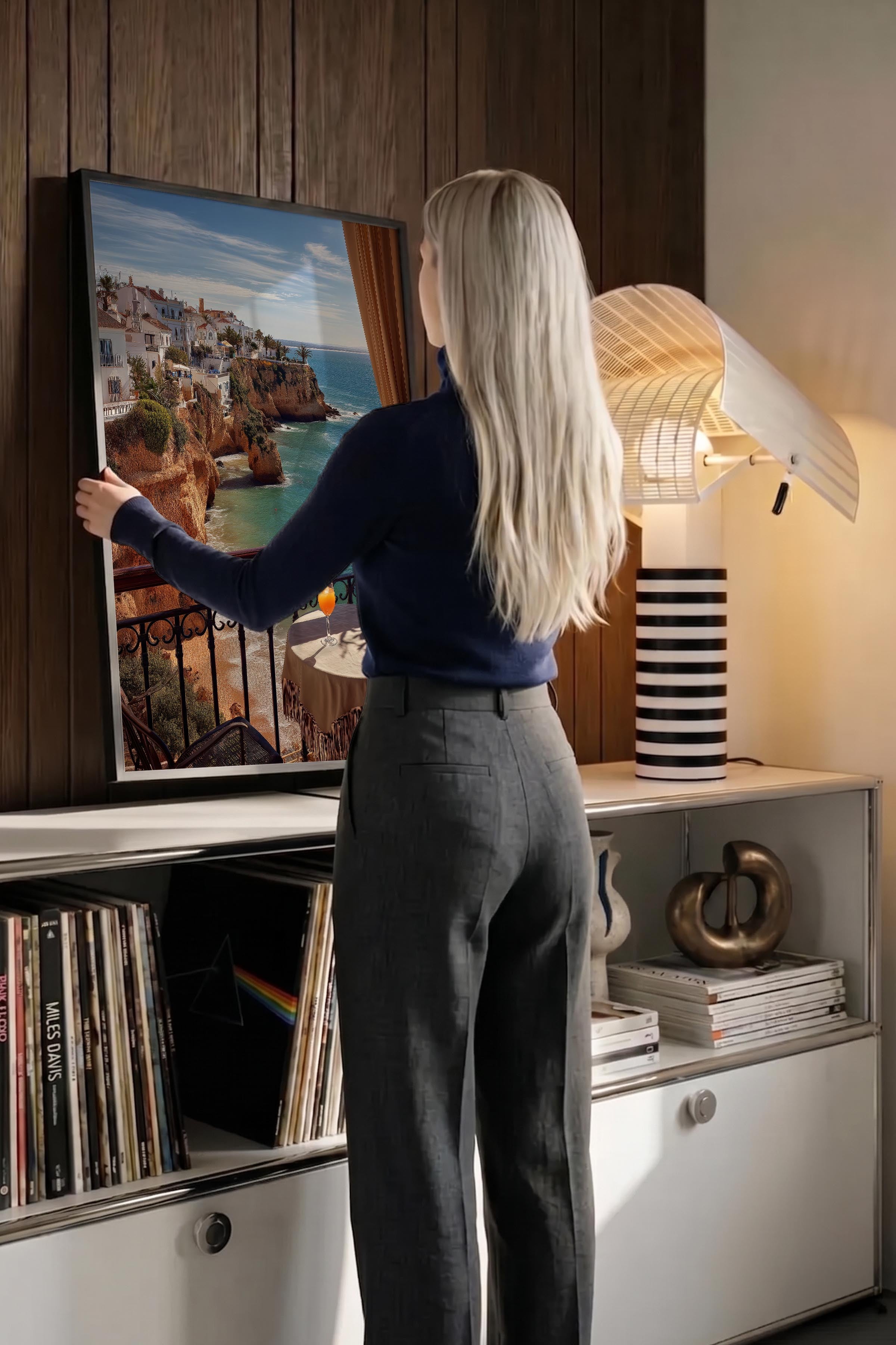 Deniz Manzarası Posteri, Siyah Çerçeveli Poster, Old Money Serisi, NO:113229