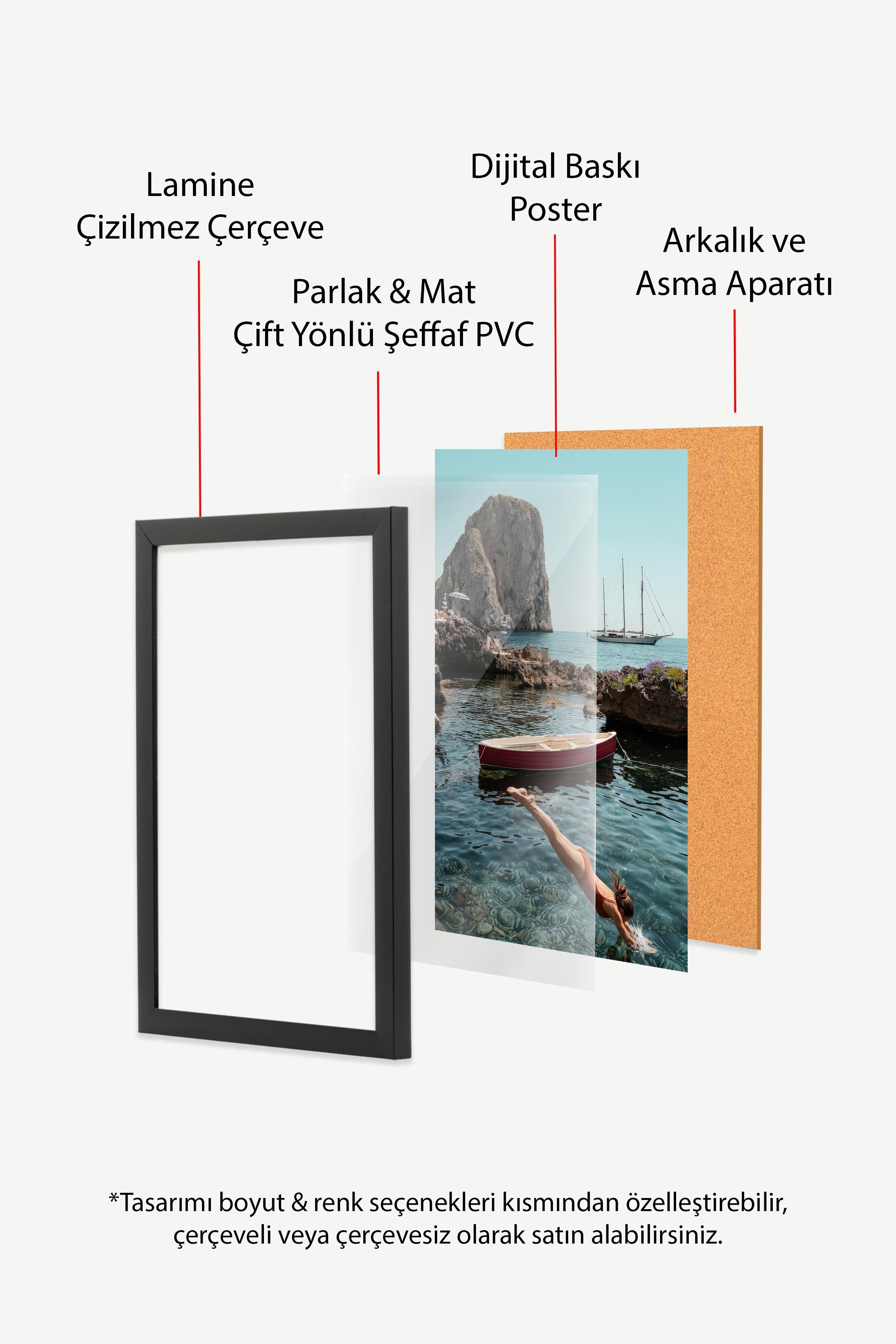 Deniz ve Yelkenli Posteri, Siyah Çerçeveli Poster, Old Money Serisi, NO:113183